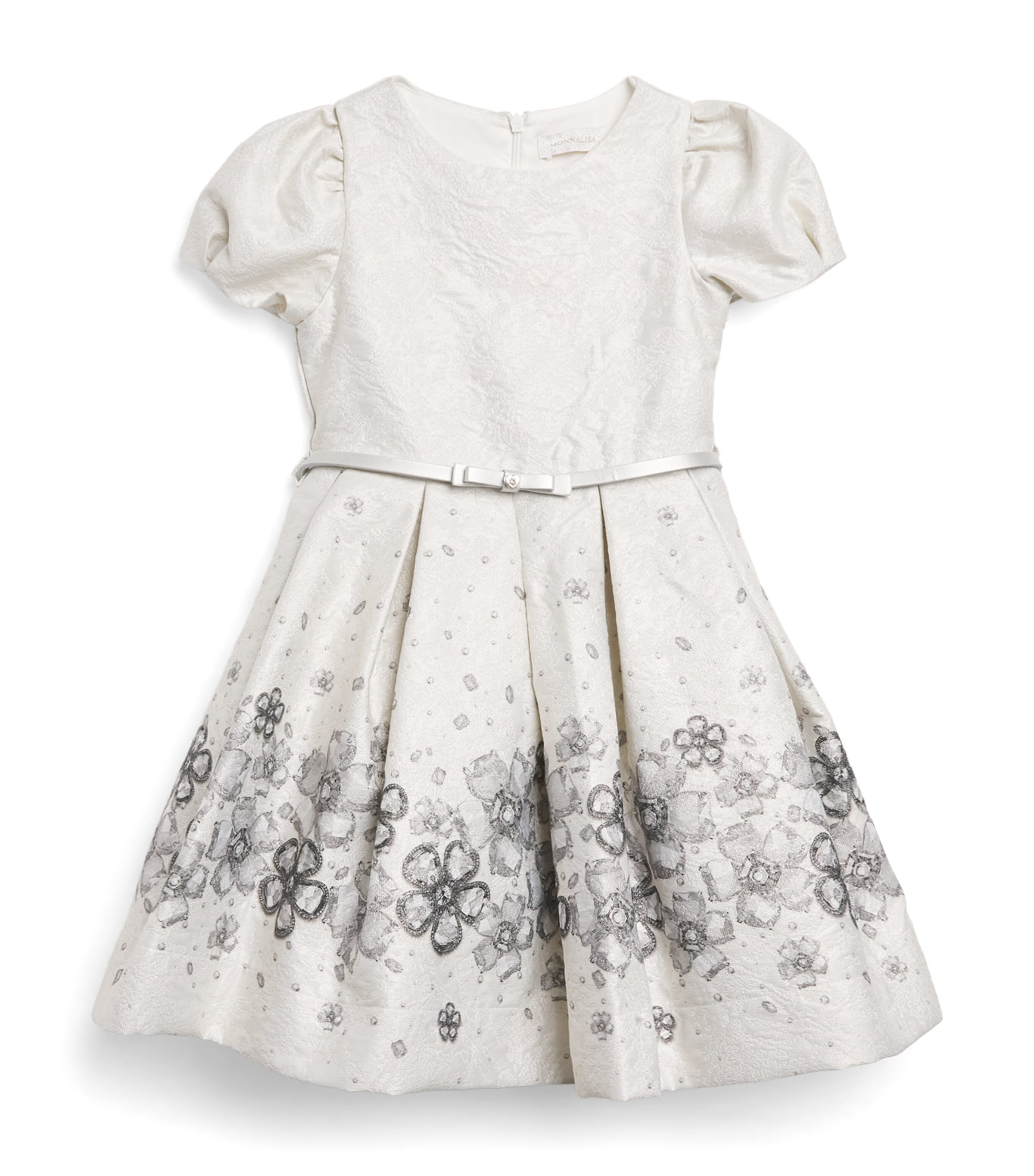 Monnalisa Floral Brocade Dress (4-14 Years) Ecru+bianco