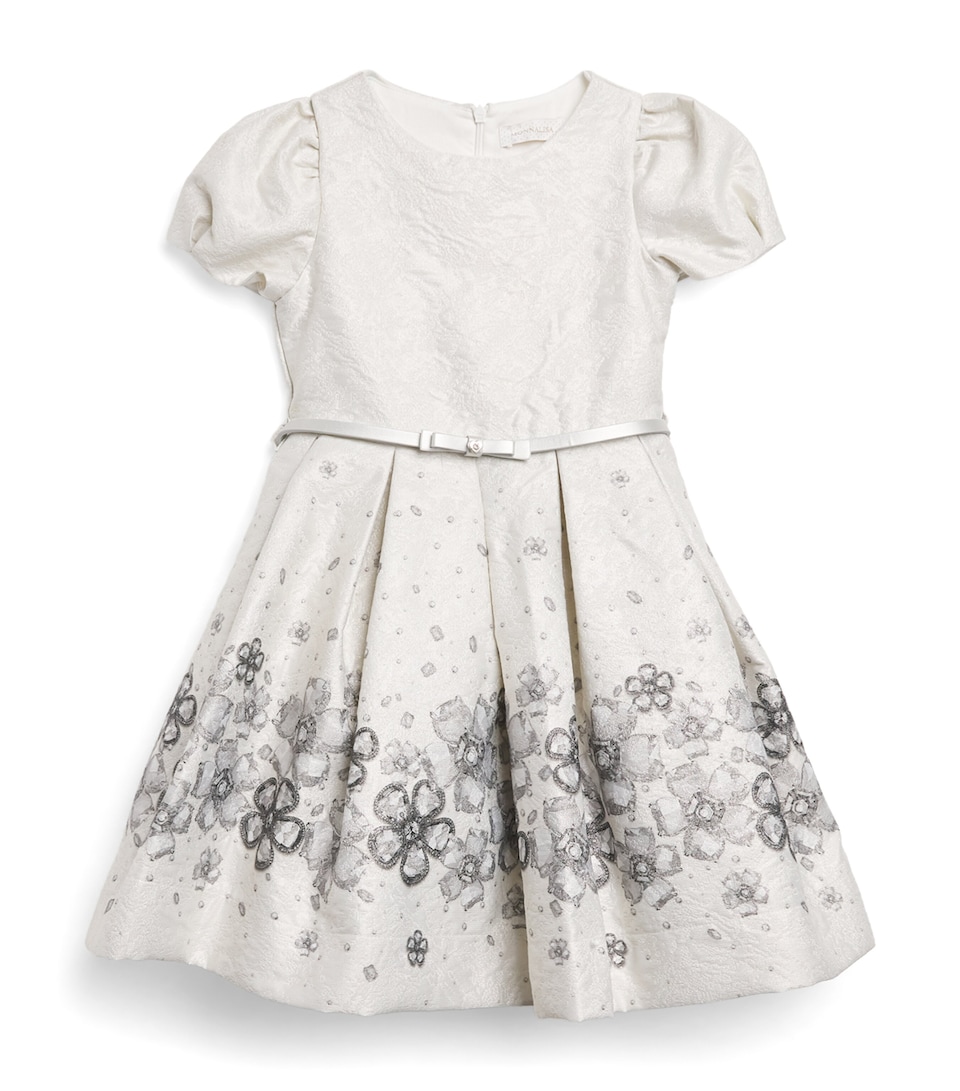 Monnalisa Floral Brocade Dress (4-14 Years) Ecru+bianco