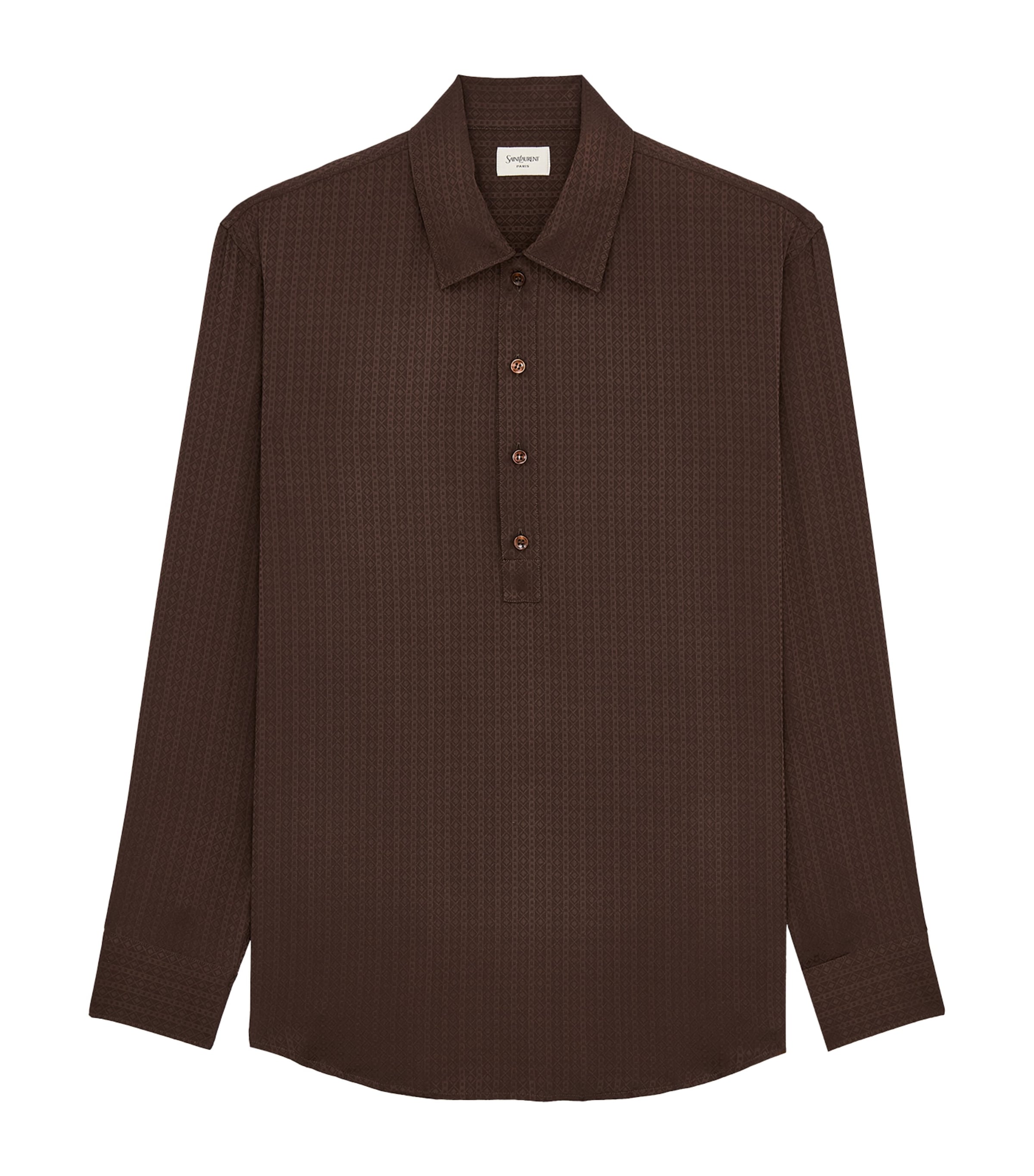 Saint Laurent Mens Silk Polo Shirt