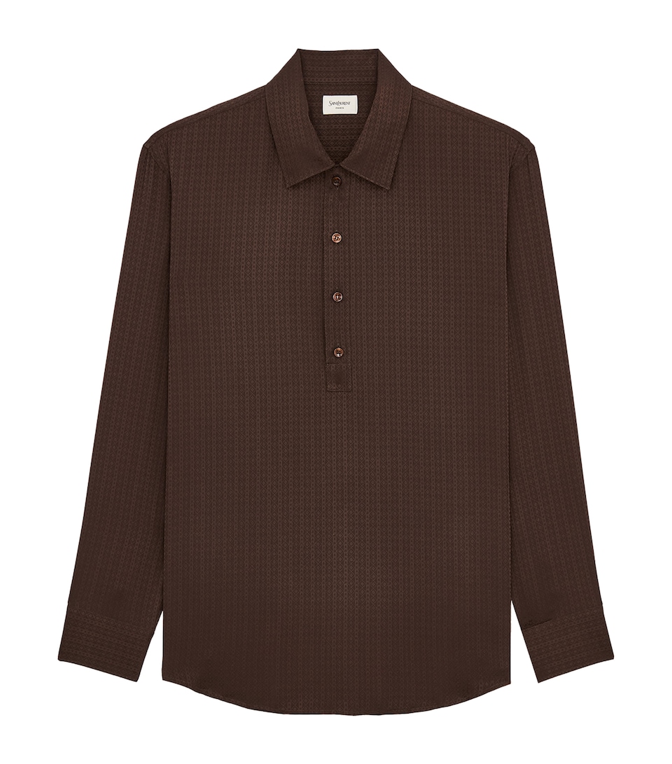 Saint Laurent Mens Silk Polo Shirt