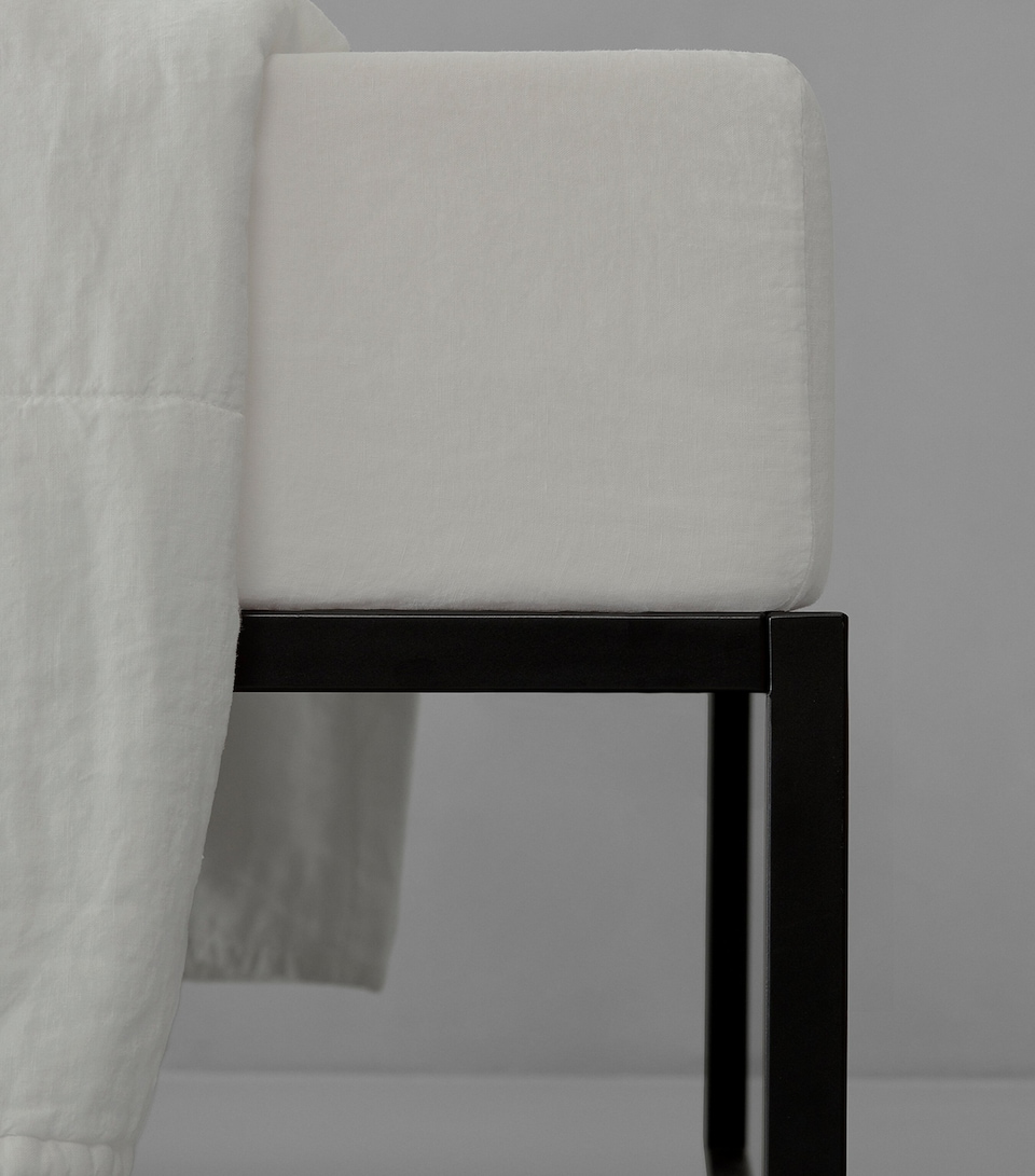 Society Limonta Linen Rem Super King Fitted Sheet (180cm x 200cm) Bianco