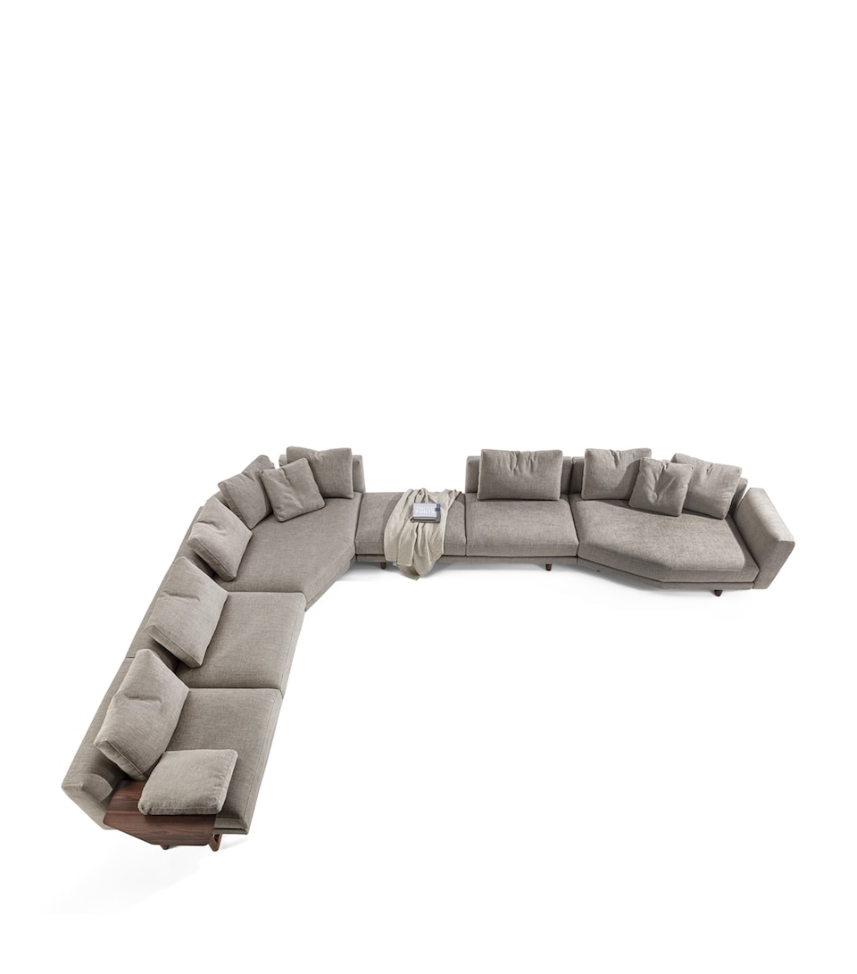 Walnut Abacus Corner Sofa