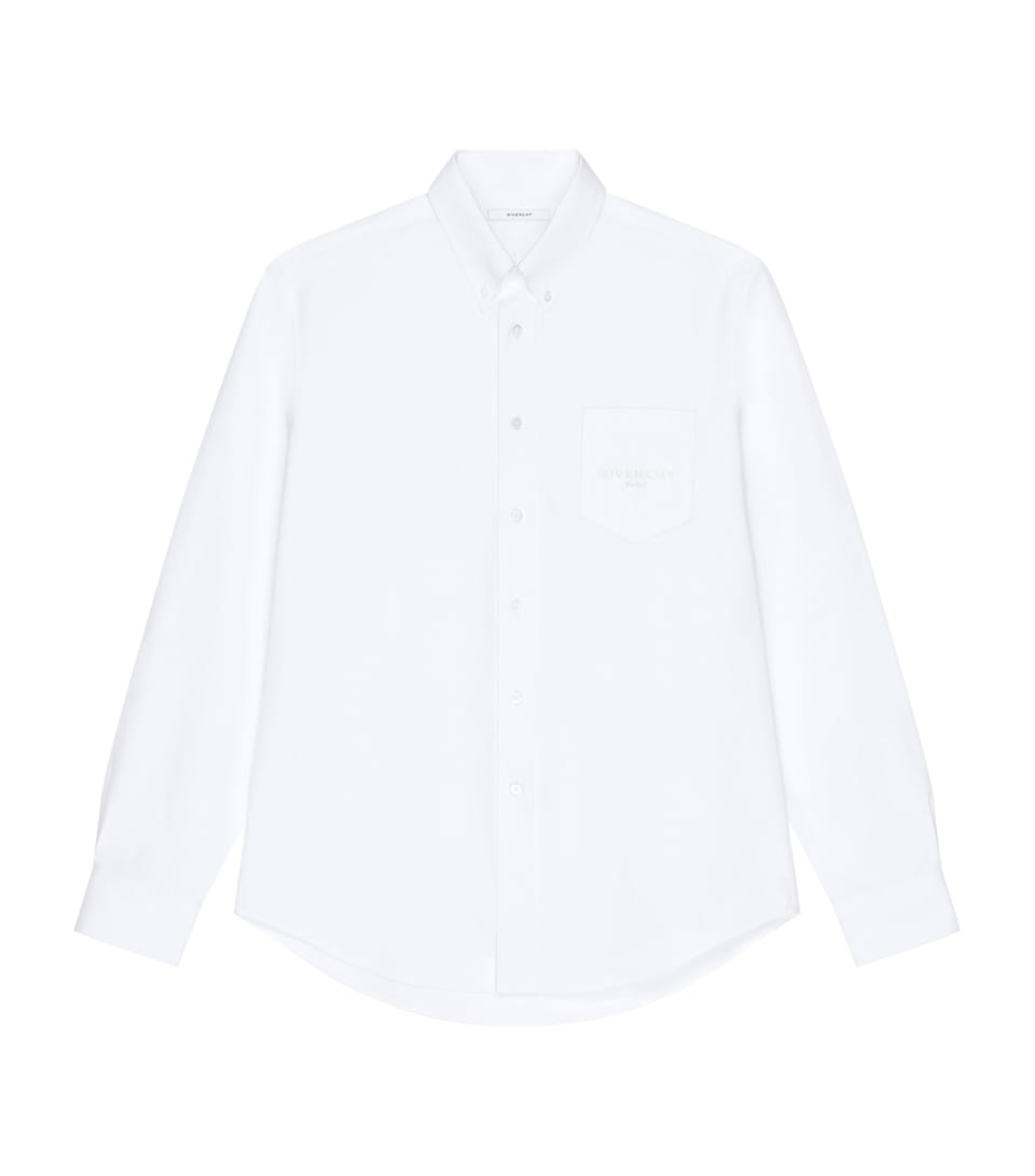 Givenchy Mens Cotton Logo Shirt White