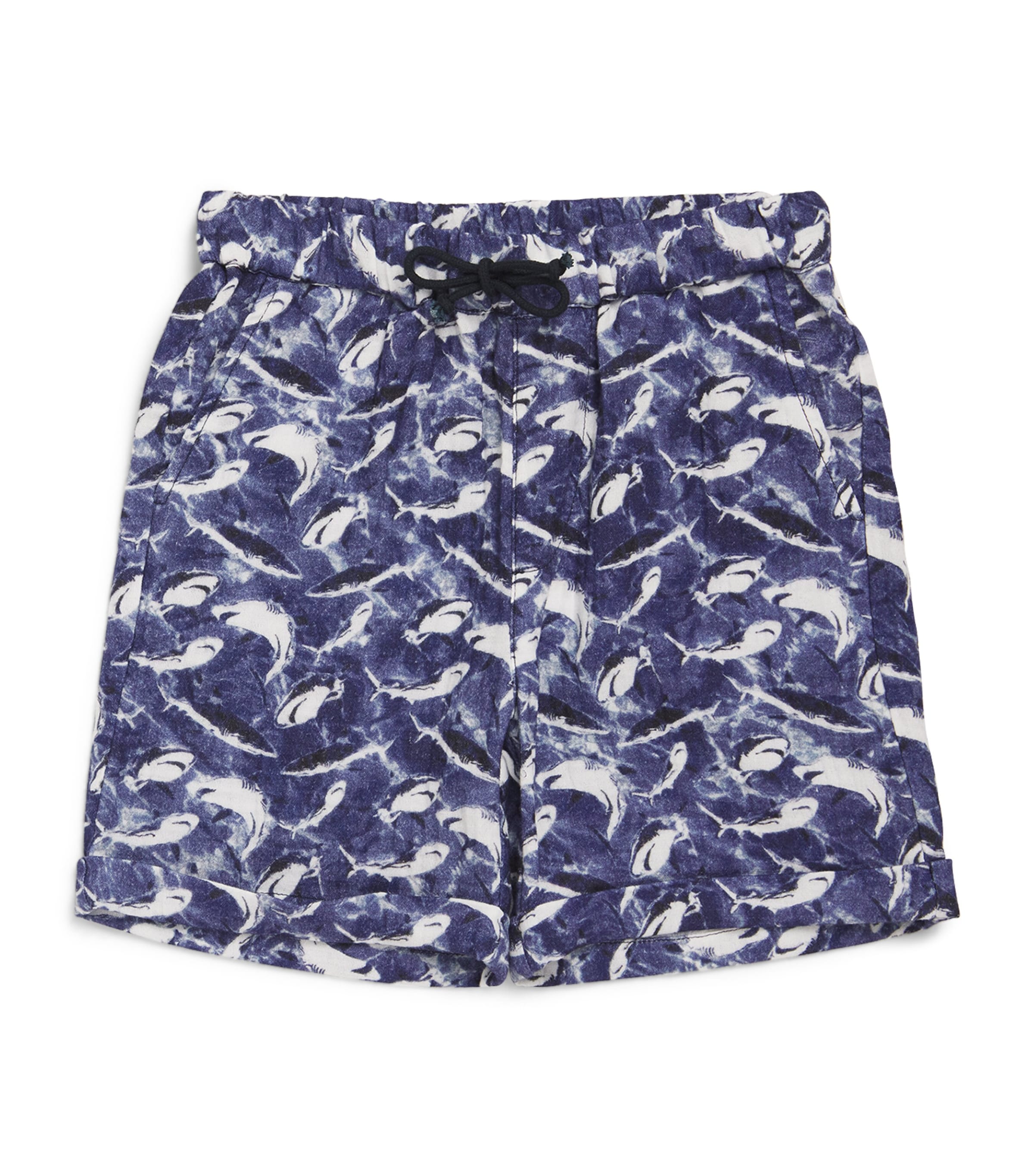 Vilebrequin Kids Shark Print Shorts (2-12 Years) Bleu Marine