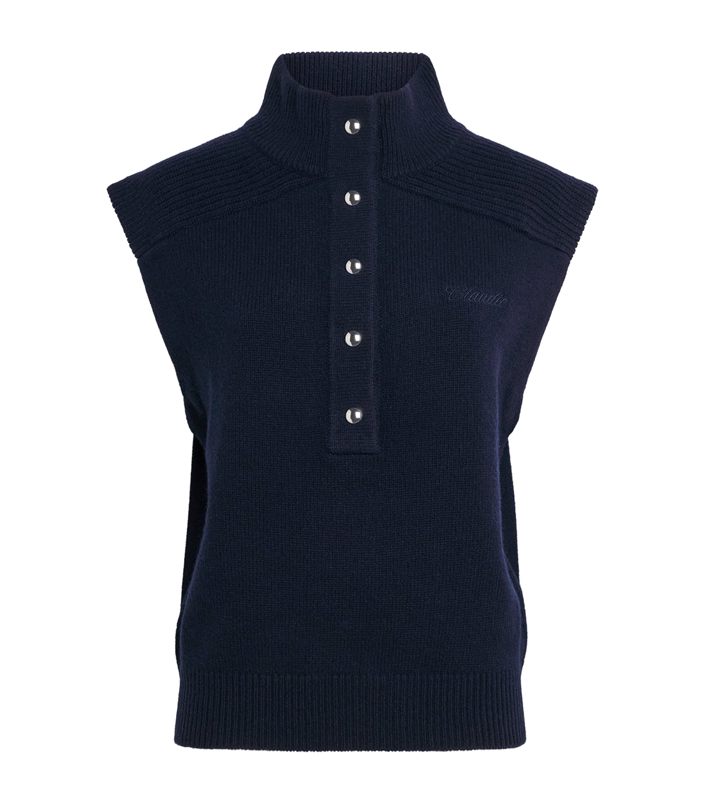 Claudie Pierlot Womens Wool Sweater Vest Navy