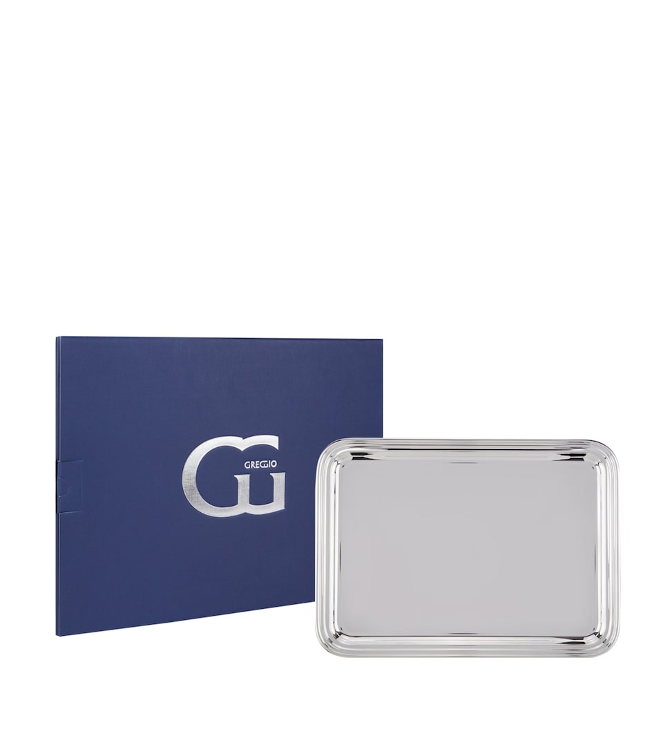 Silver Plated Georgian Rectangular Tray with Handles (41cm x 30cm)