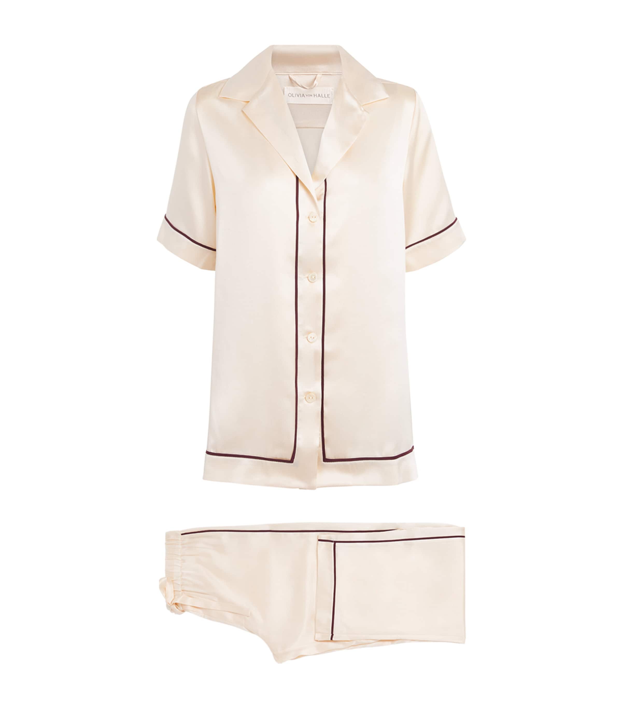 Olivia von Halle Womens Silk Tilda Pyjama Set Bone