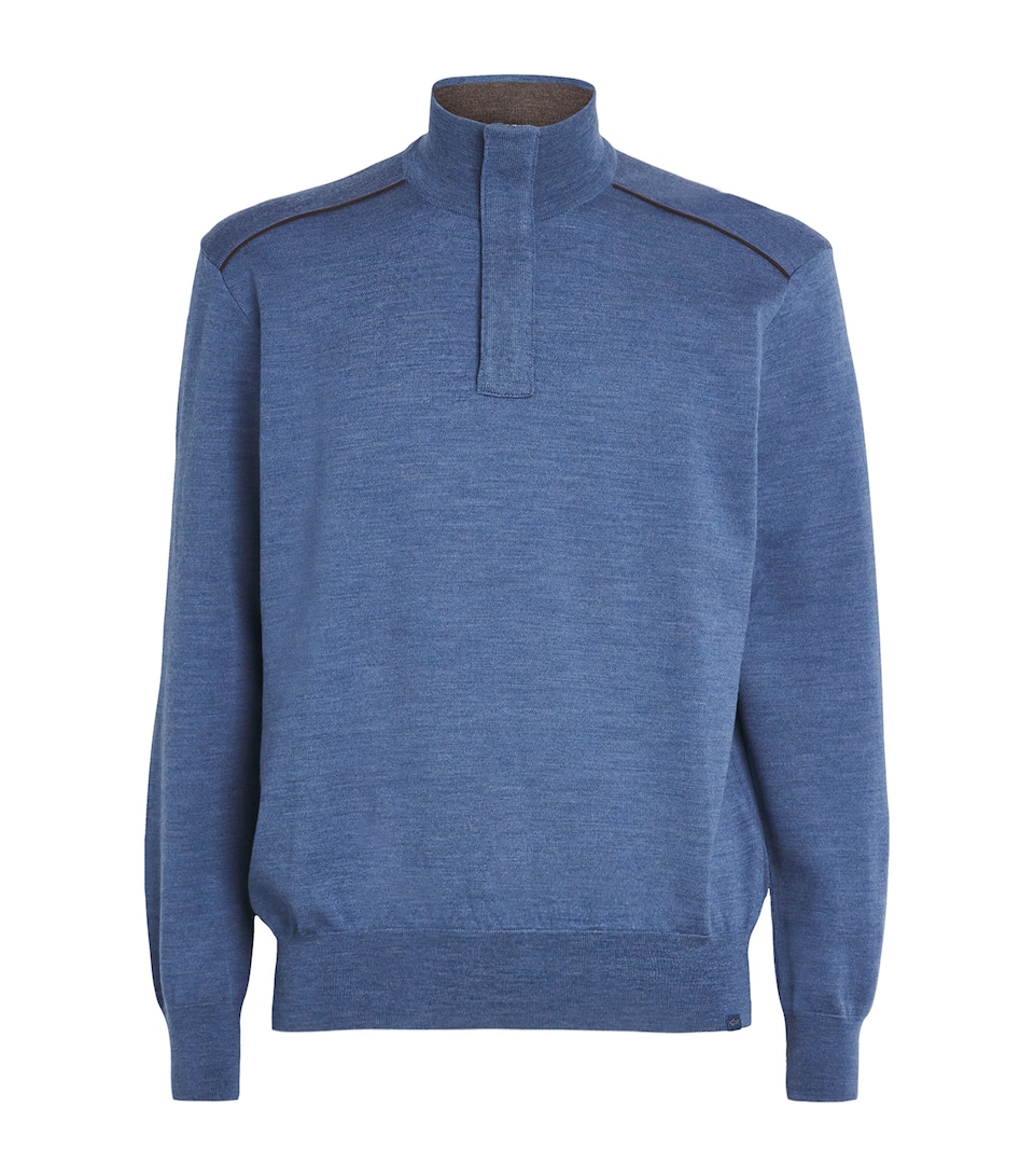 Virgin Wool Quarter-Zip Sweater
