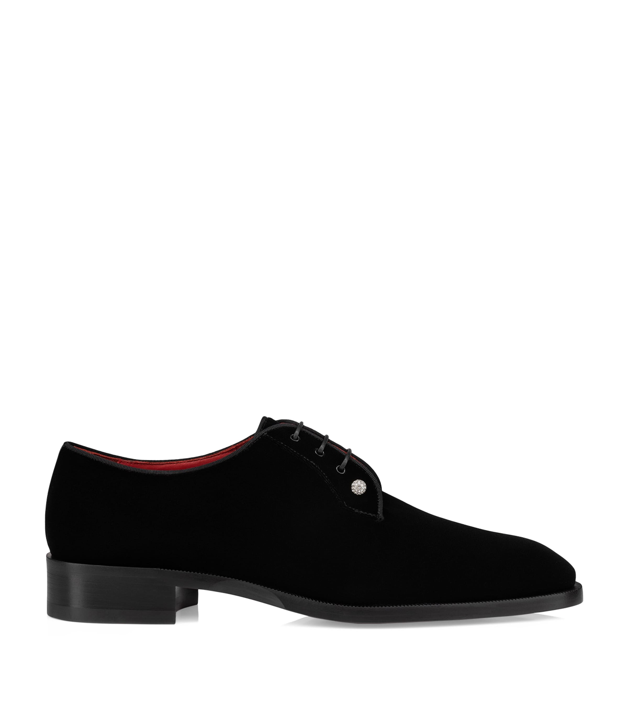 Christian Louboutin Chambeliss Night Strass Velvet Derby Shoes