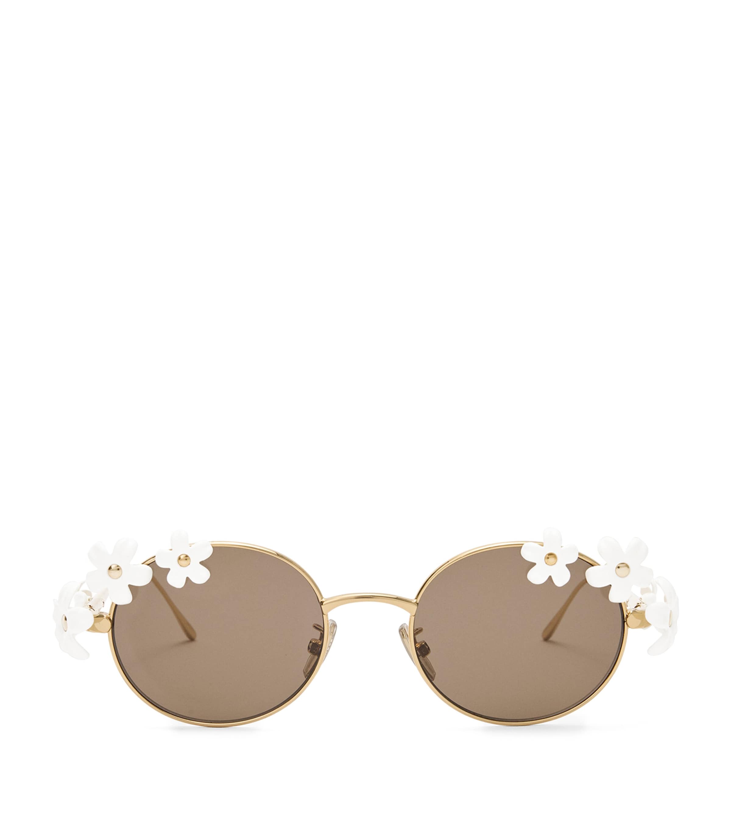 LOEWE x Paula's Ibiza Metal Round Daisy Sunglasses White