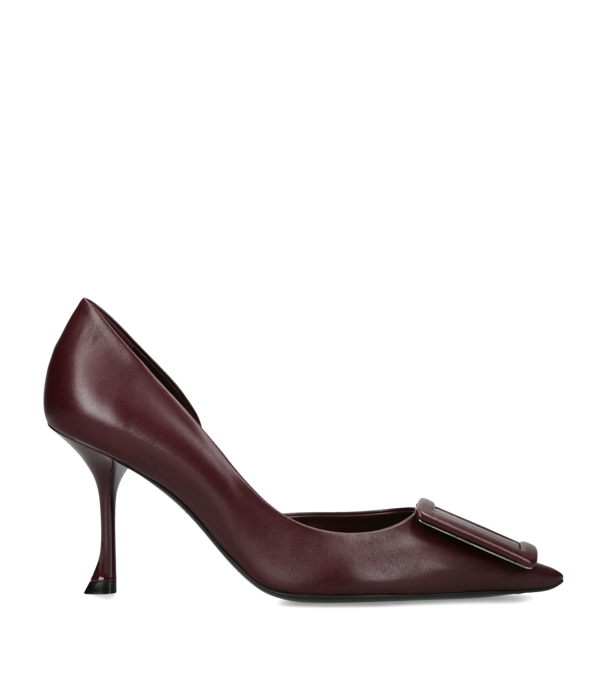 Roger Vivier Leather D'Orsay Pumps 85 Dark Brown