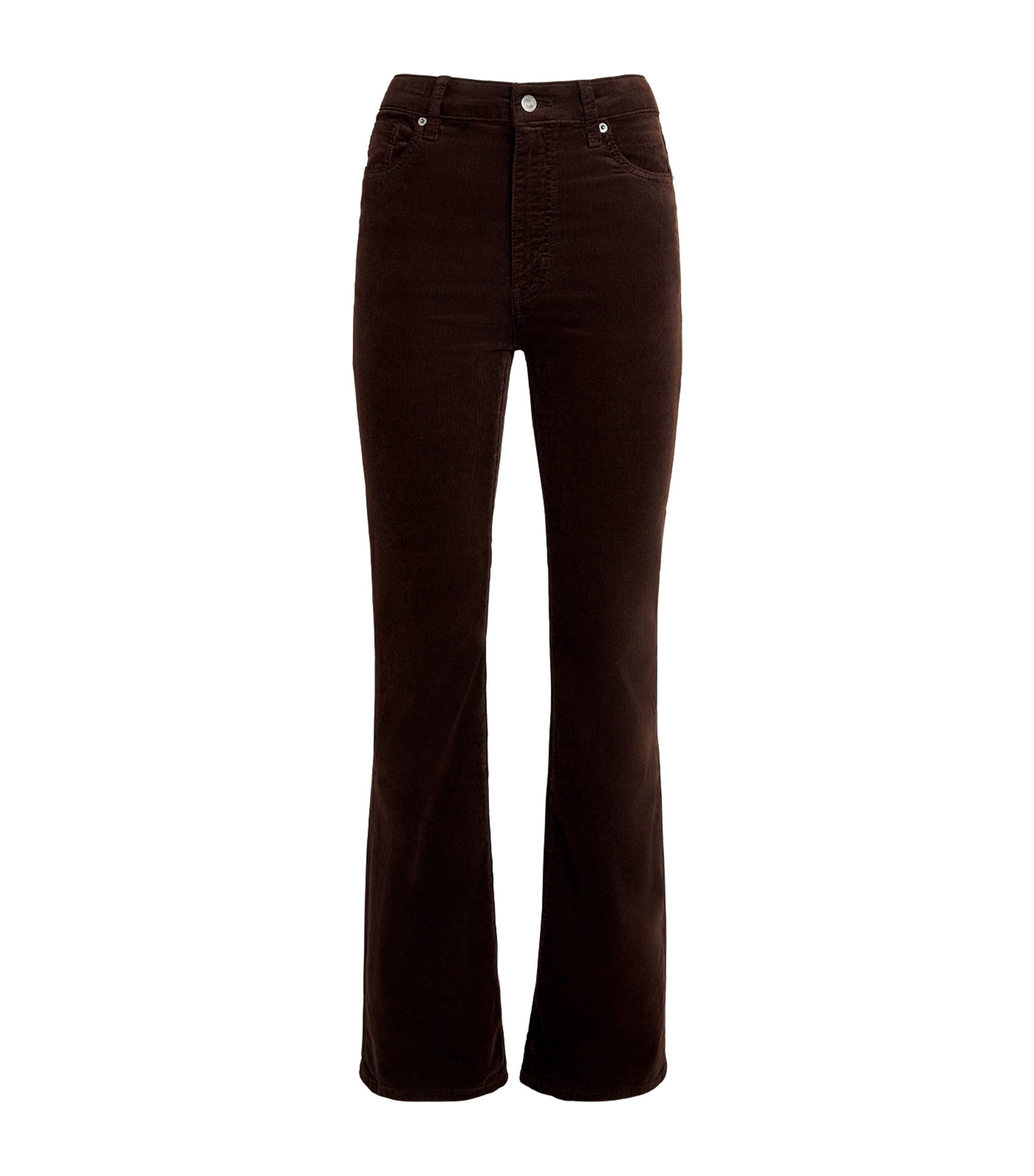 FRAME Womens The Corduroy Slim Reboot Trousers Espresso