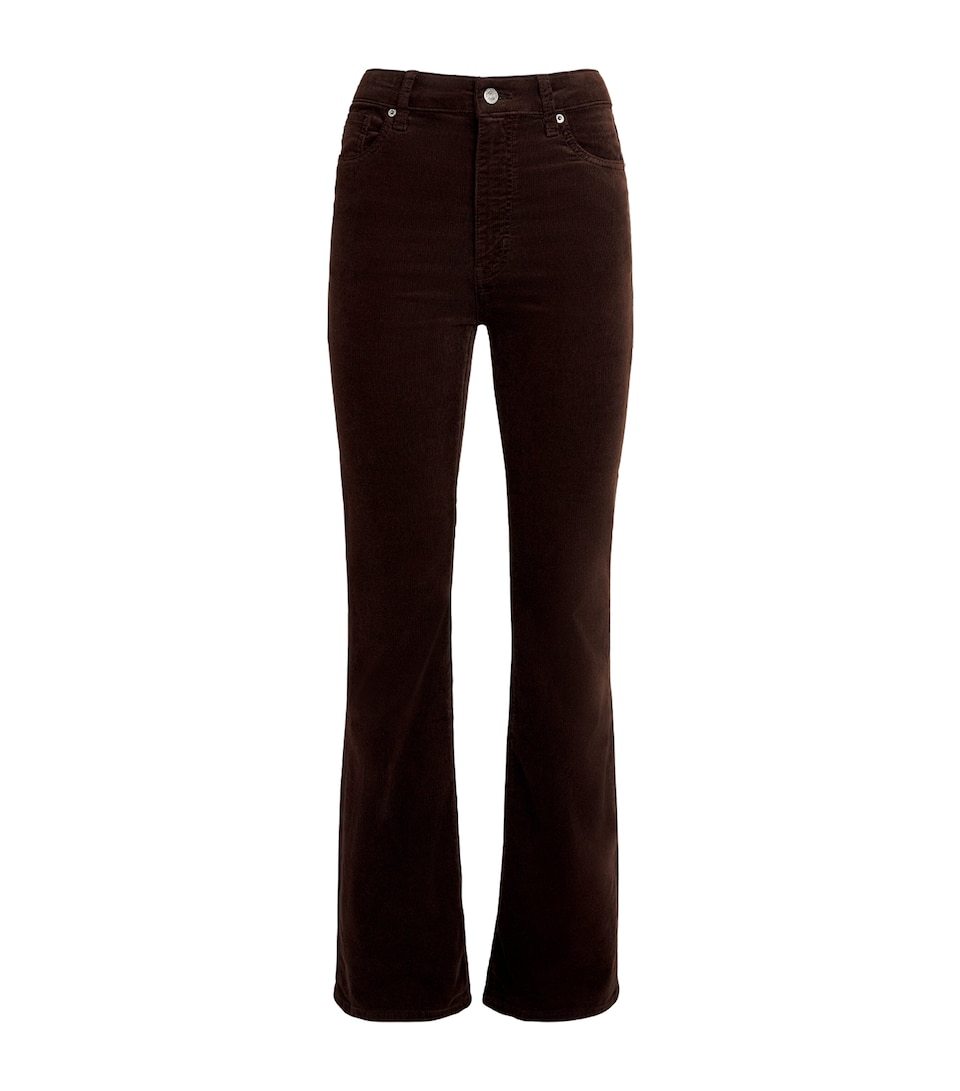 FRAME Womens The Corduroy Slim Reboot Trousers Espresso