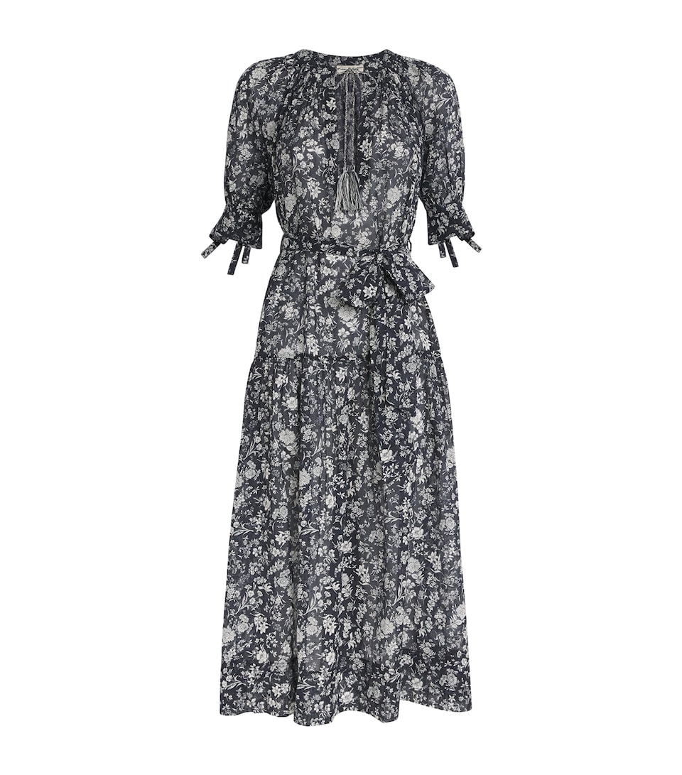Cotton Floral Selena Midi Dress
