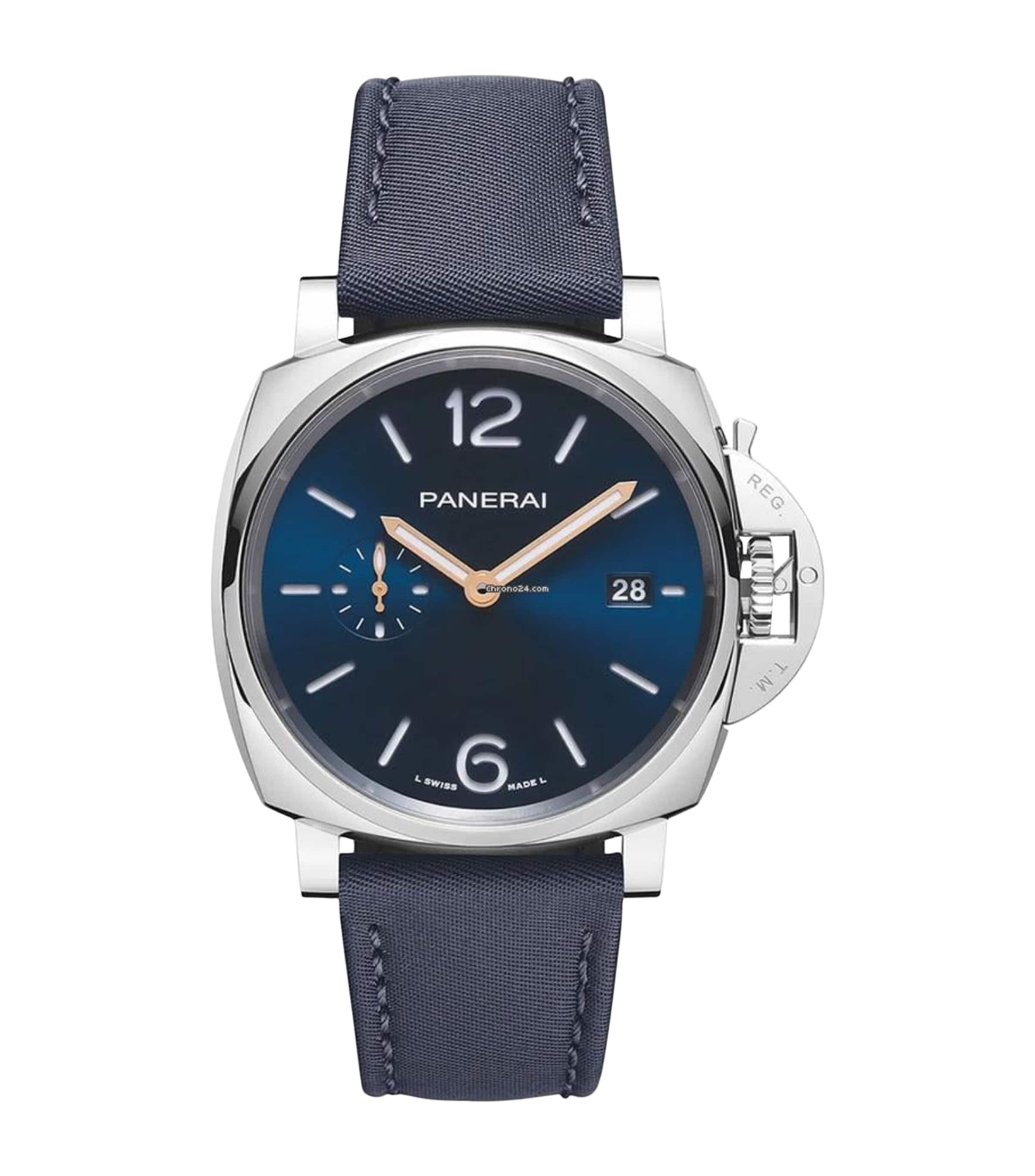 Panerai Stainless Steel Luminor Due Watch 42mm Blue