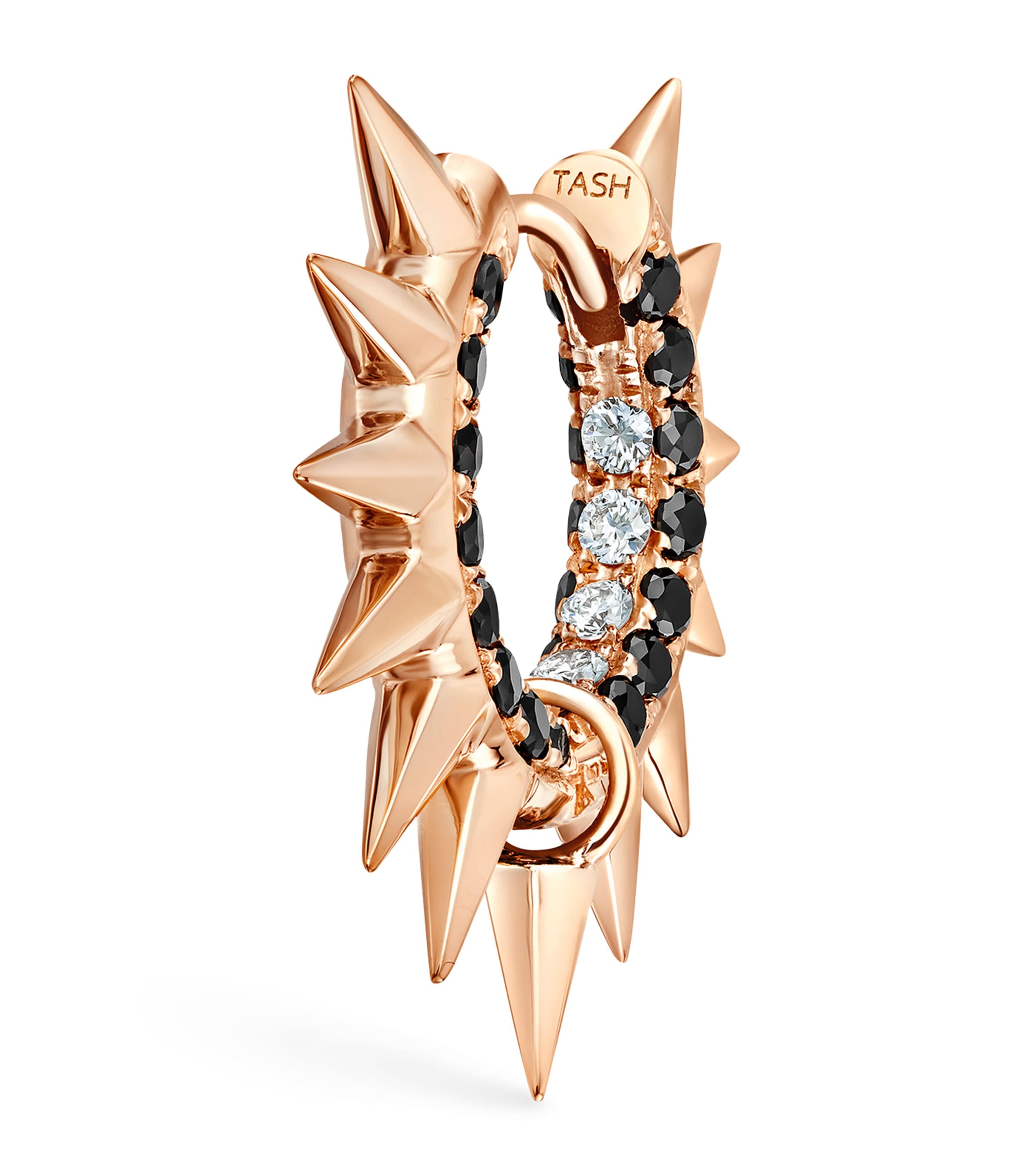 Maria Tash Rose Gold Diamond Metal Mohawk Hoop Earring (8mm) Rose Gold
