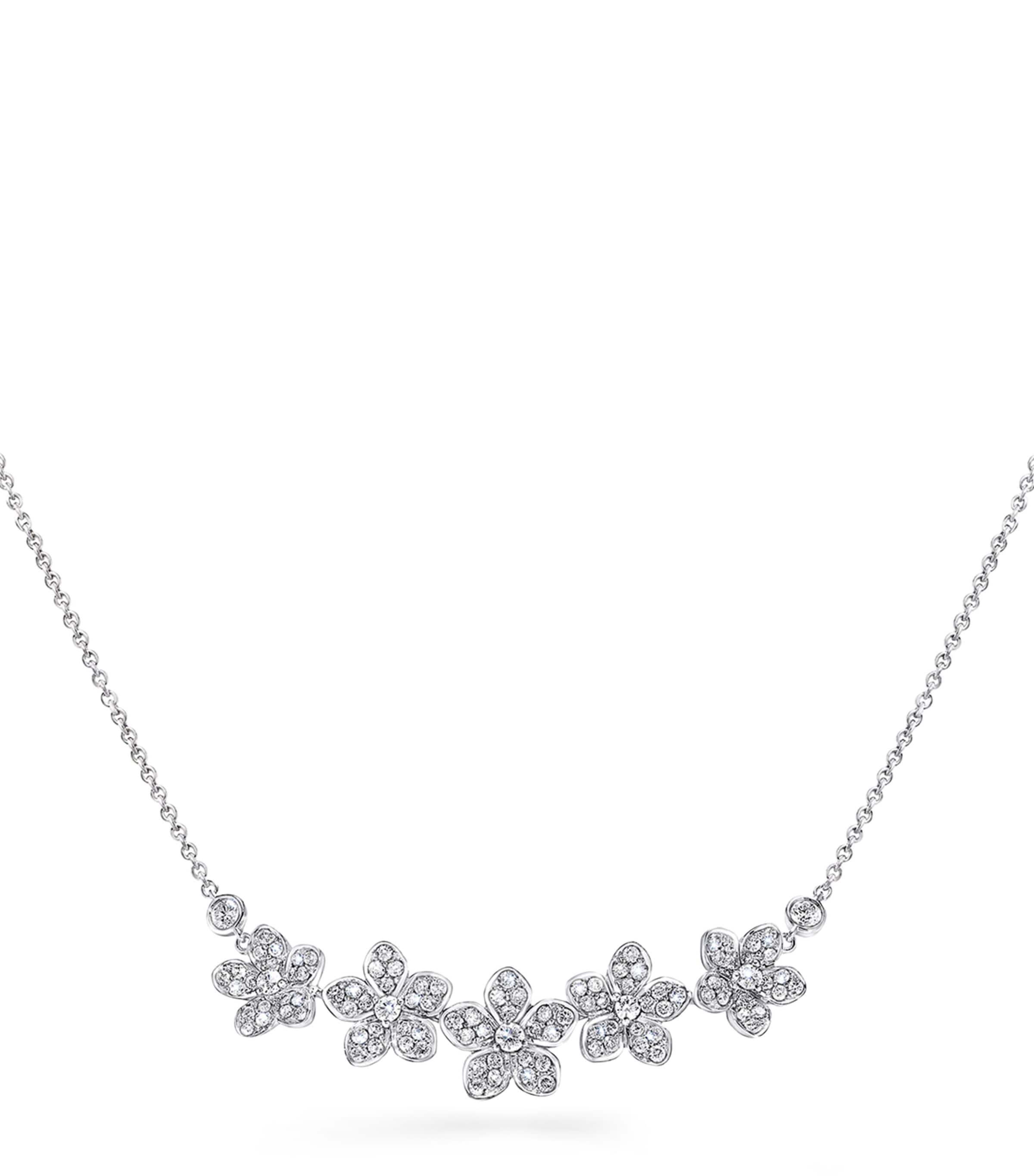 Graff White Gold and Diamond Wild Flower Necklace White Gold
