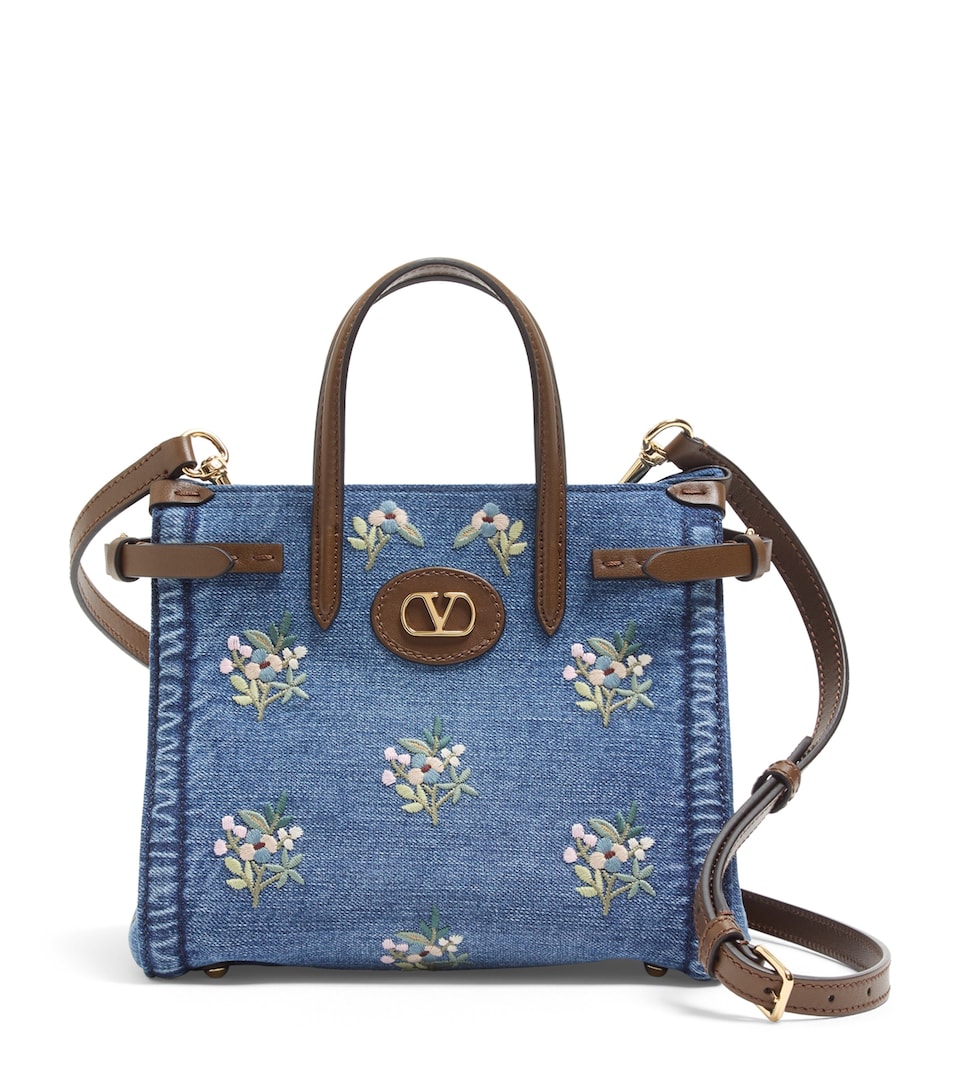 Small Embroidered Antibes Top-Handle Bag
