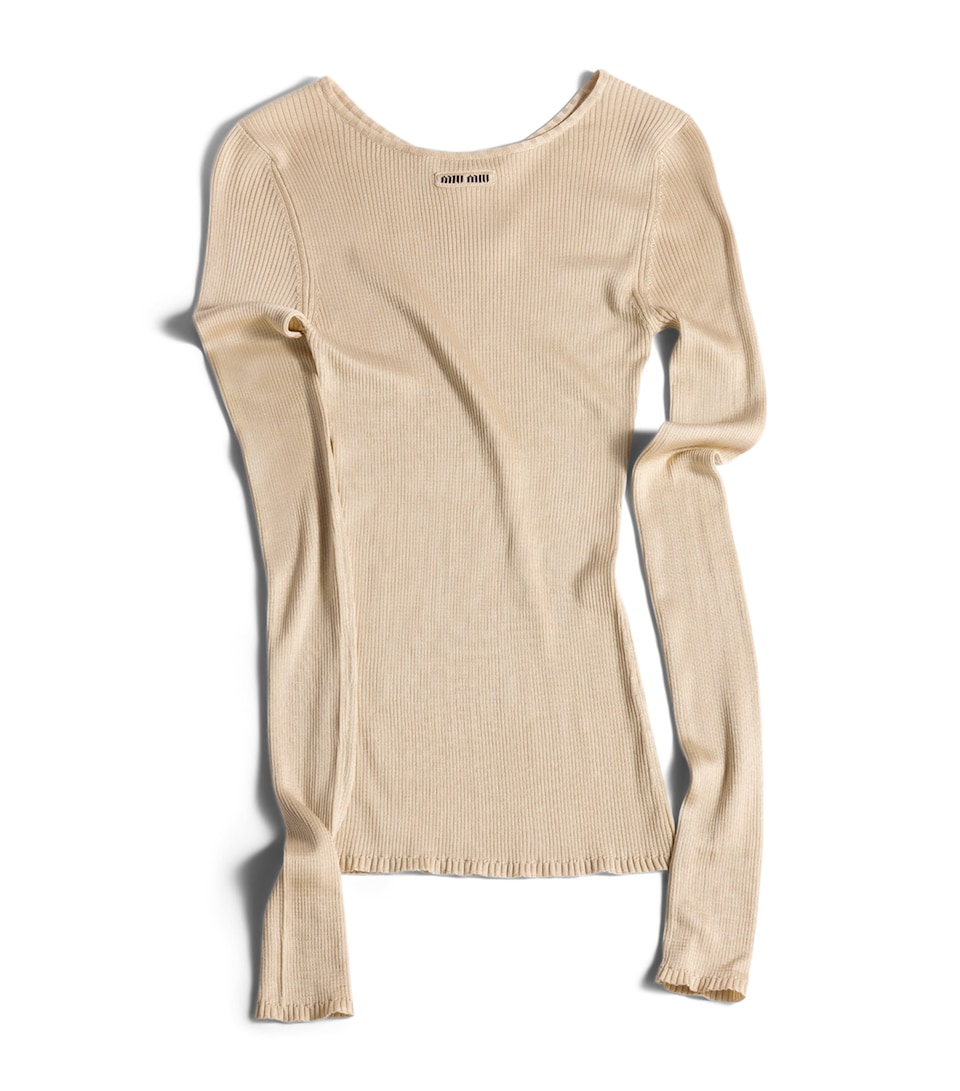 Silk Rib Knit Sweater