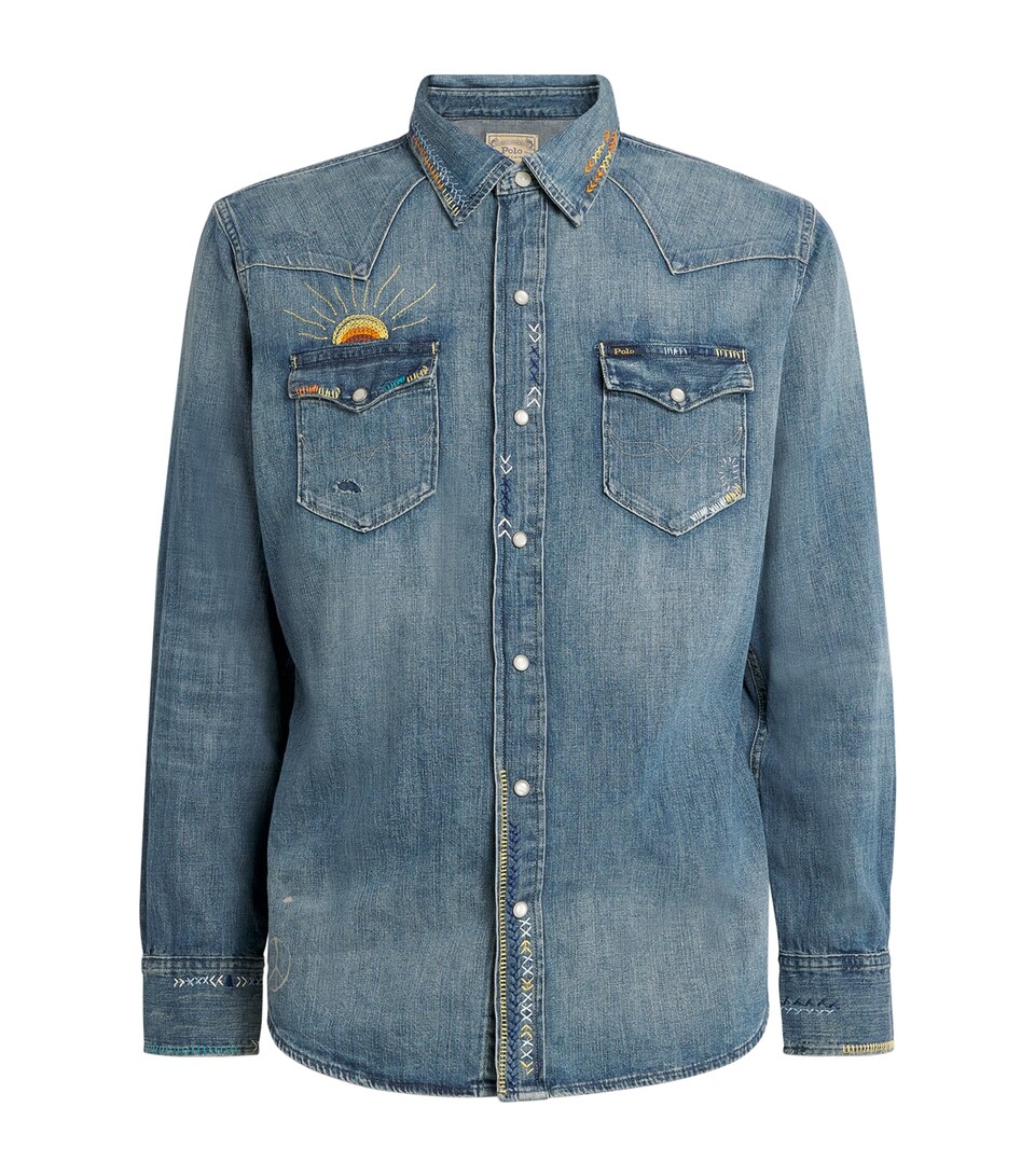 Embroidered Denim Overshirt