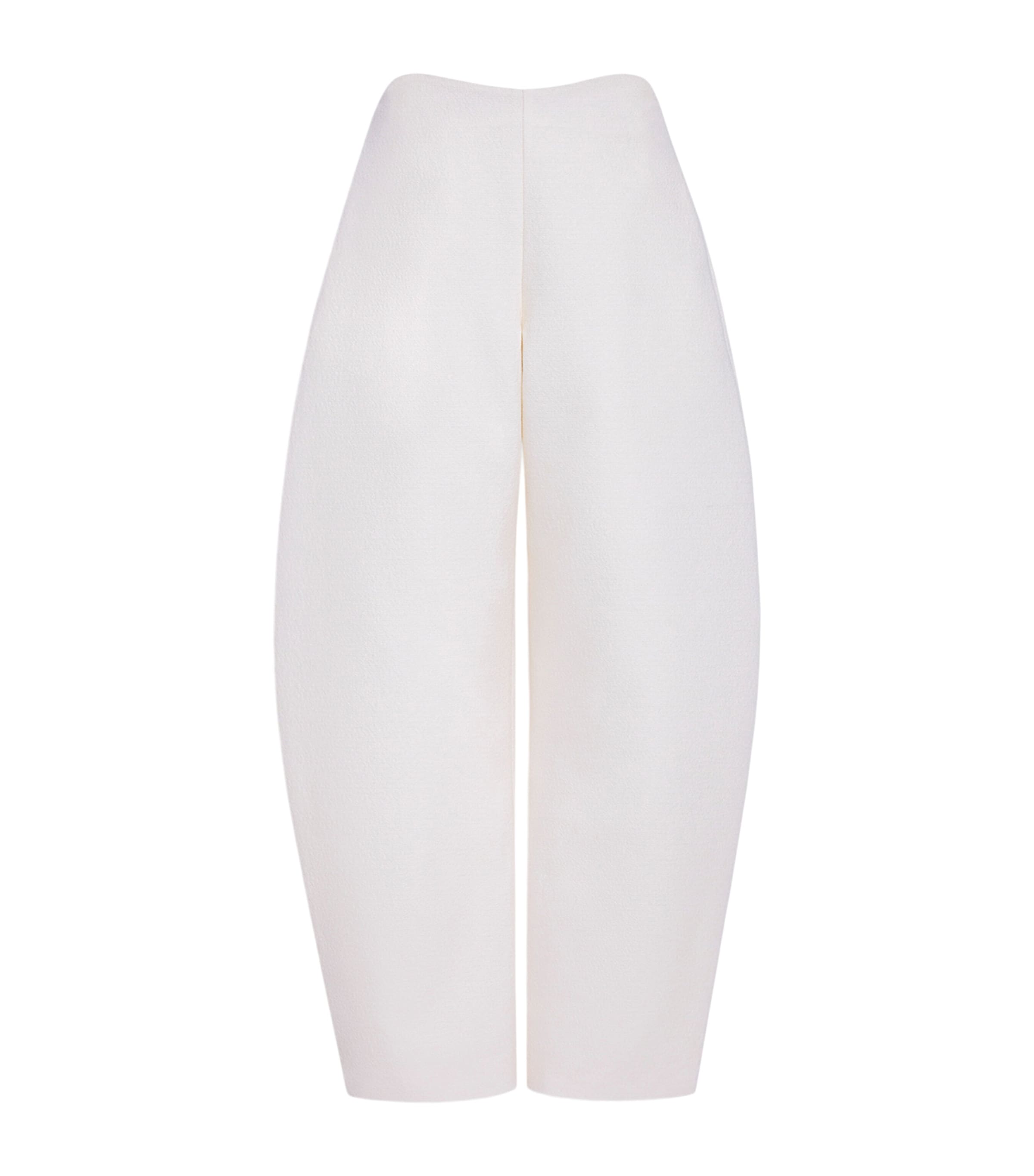 Alaïa Womens Wool Crepe Round Trousers Ivory