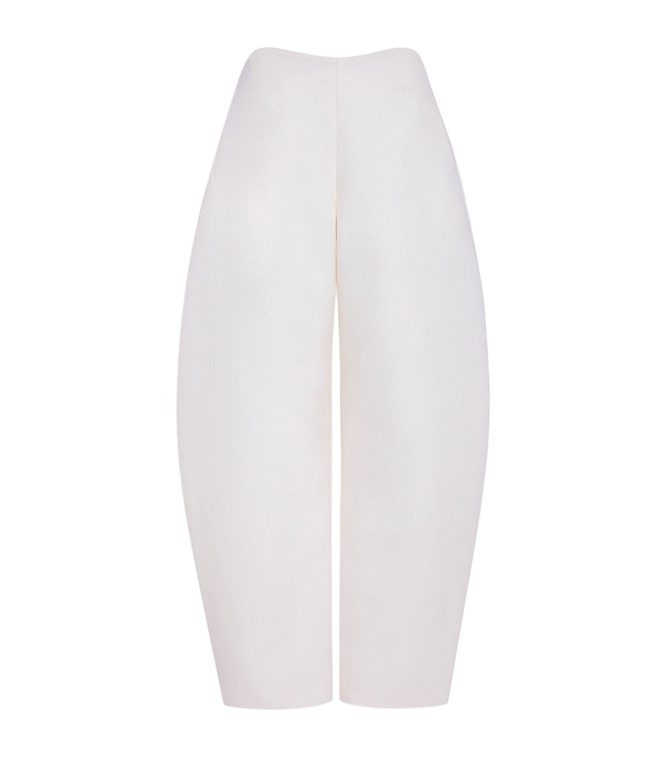 Alaïa Womens Wool Crepe Round Trousers Ivory