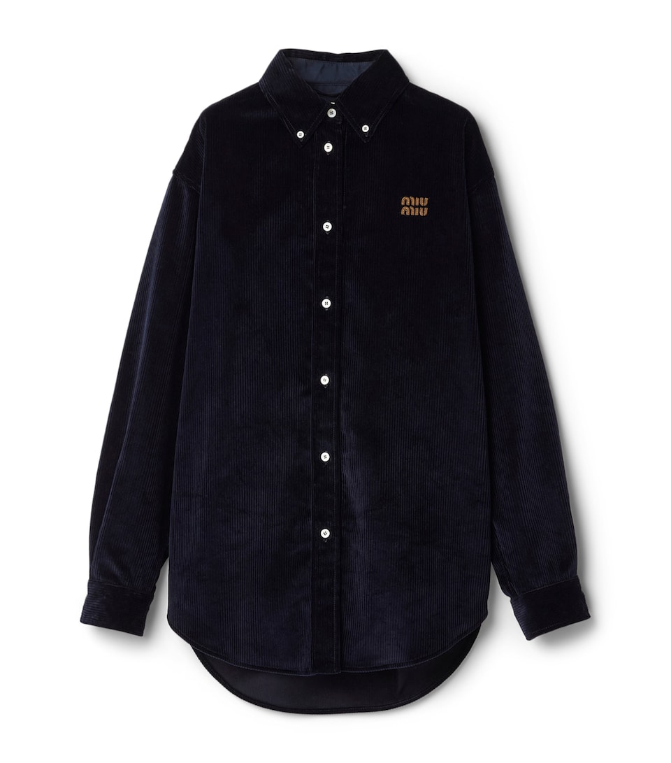 Corduroy Suede-Trim Shirt