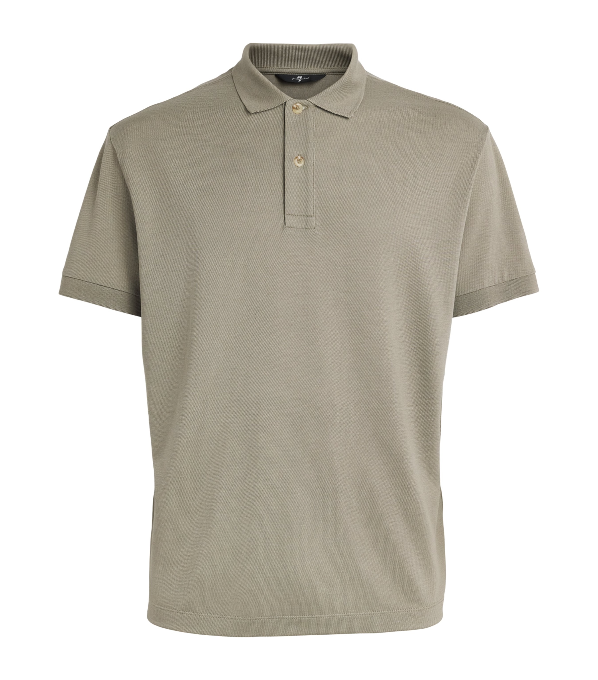 7 For All Mankind Mens Short-Sleeve Polo Shirt Green