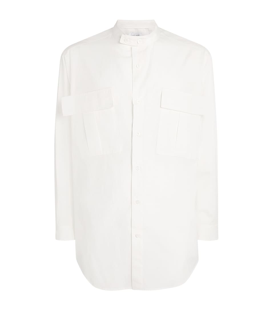 Yohji Yamamoto Mens Cotton Twin-Pocket Shirt White