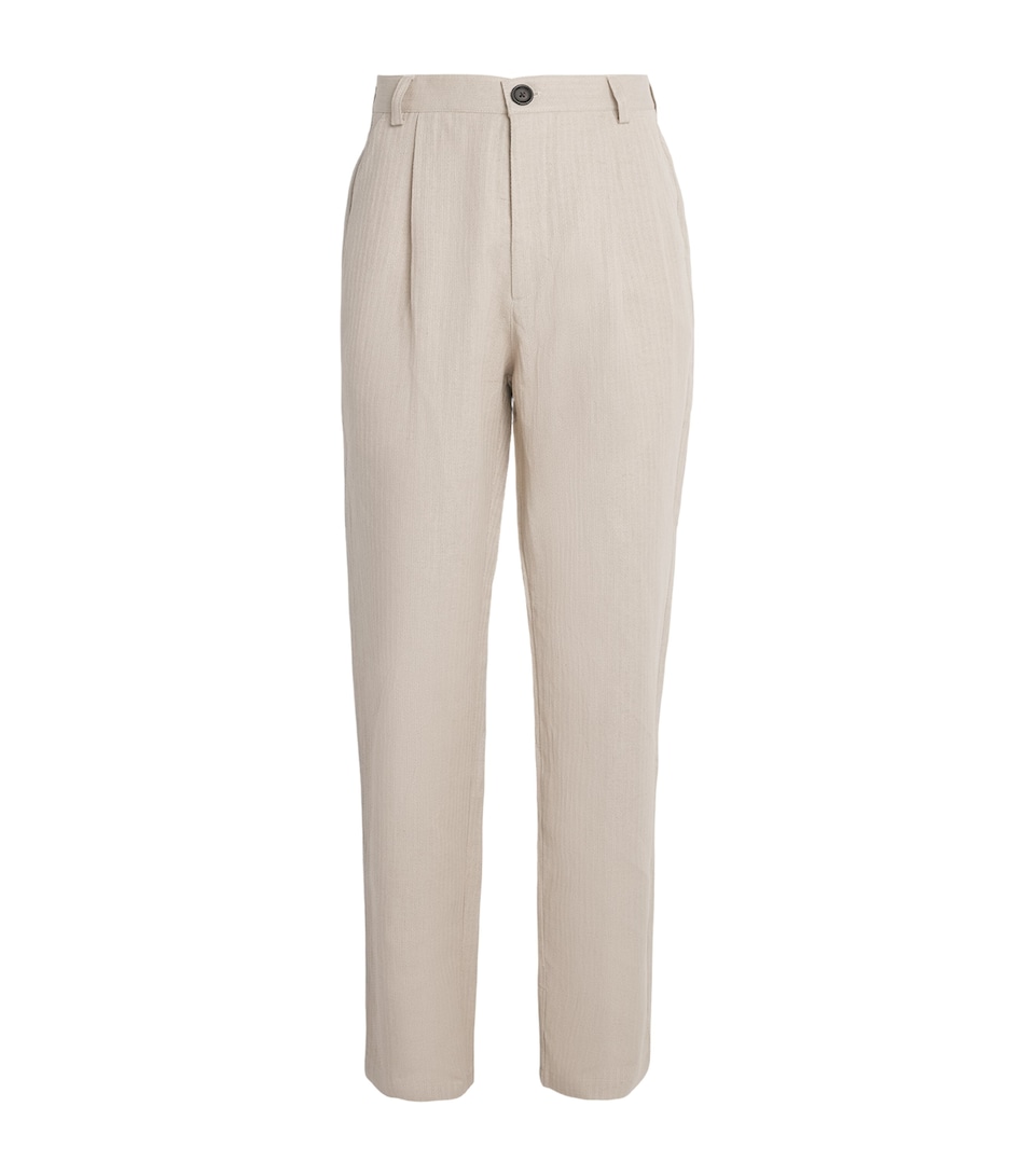 Linen-Cotton Morton Pleated Trousers