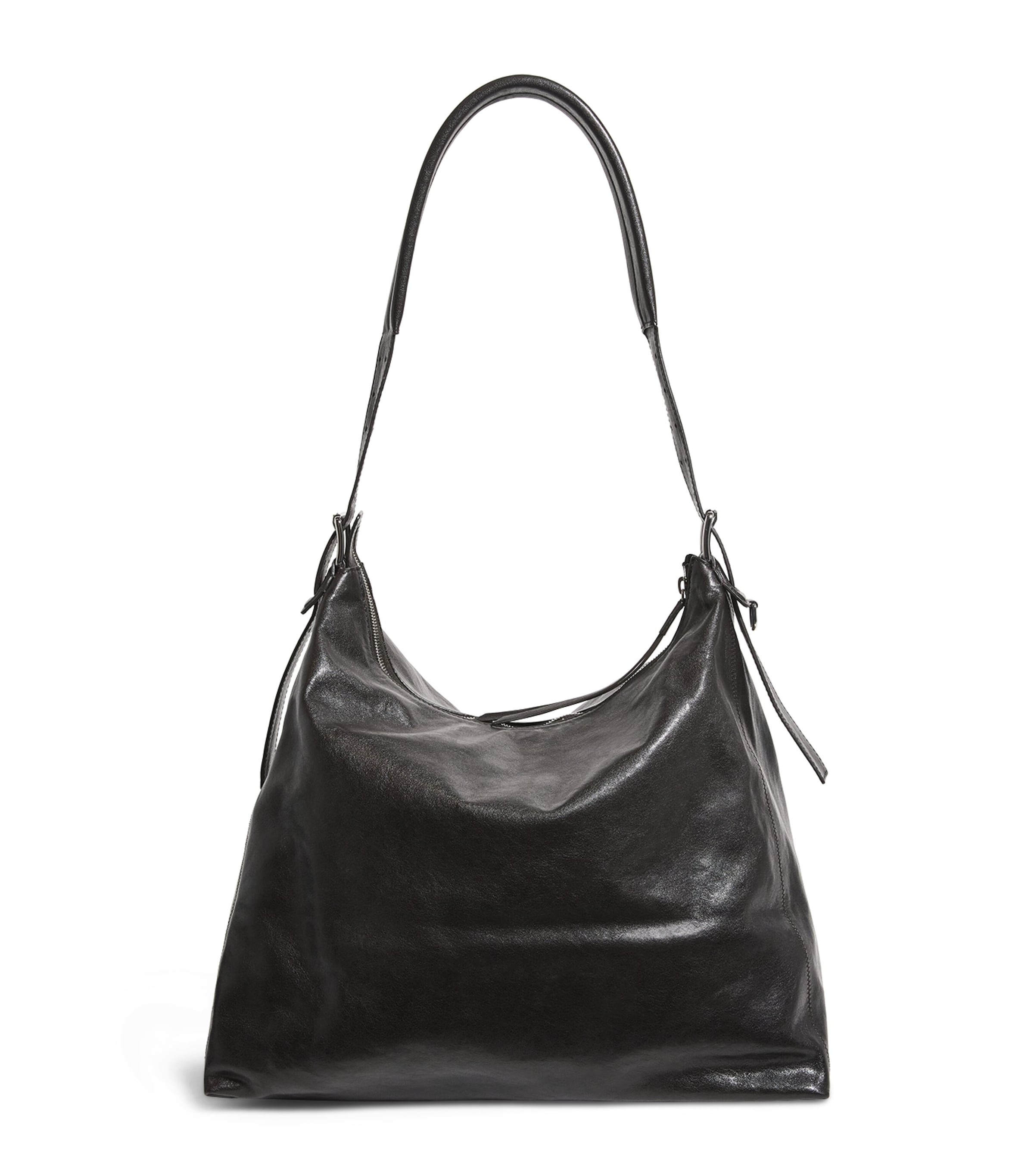 Lemaire Calfskin Belted Tote Bag Dark Chocolate