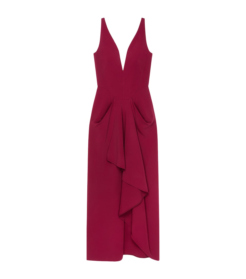 Givenchy Womens Gathered Maxi Dress Red Cherry