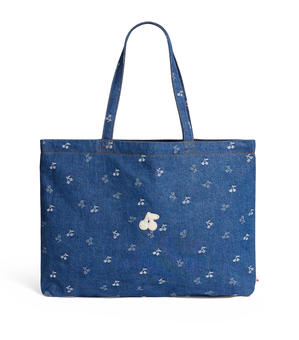 Denim Cherry Tote Bag