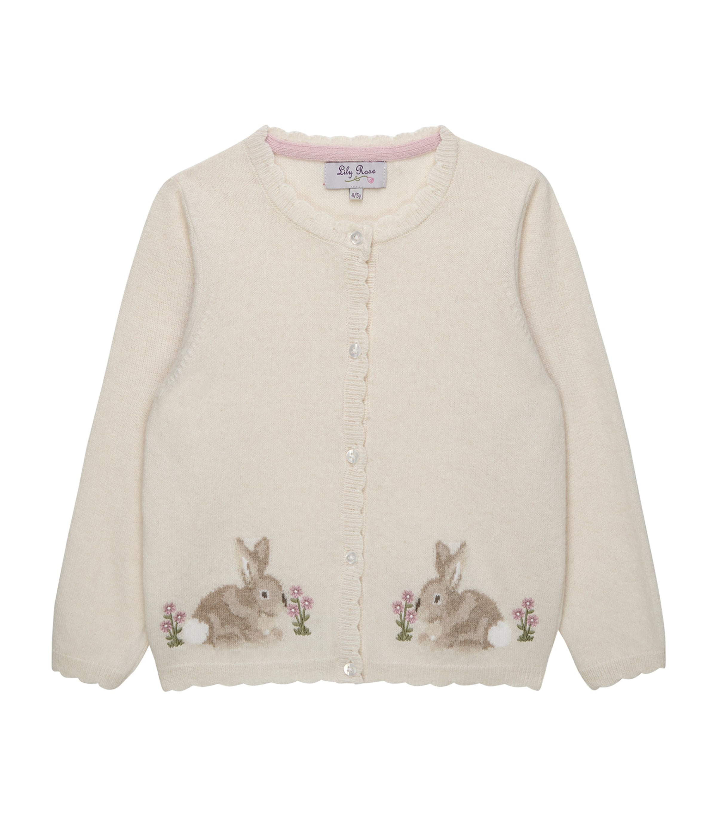 Trotters Wool-Blend Bunny Cardigan (6-11 Years) White