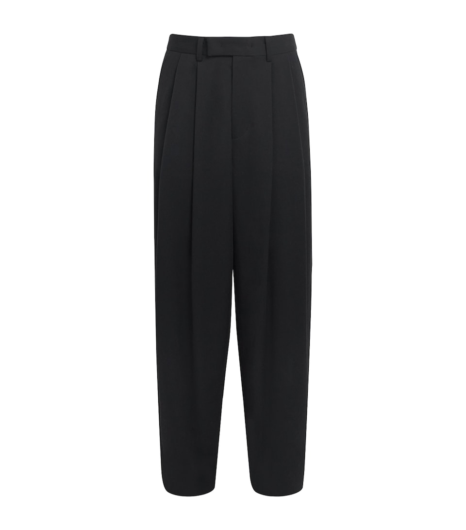 System Mens Double-Pleated Trousers Black