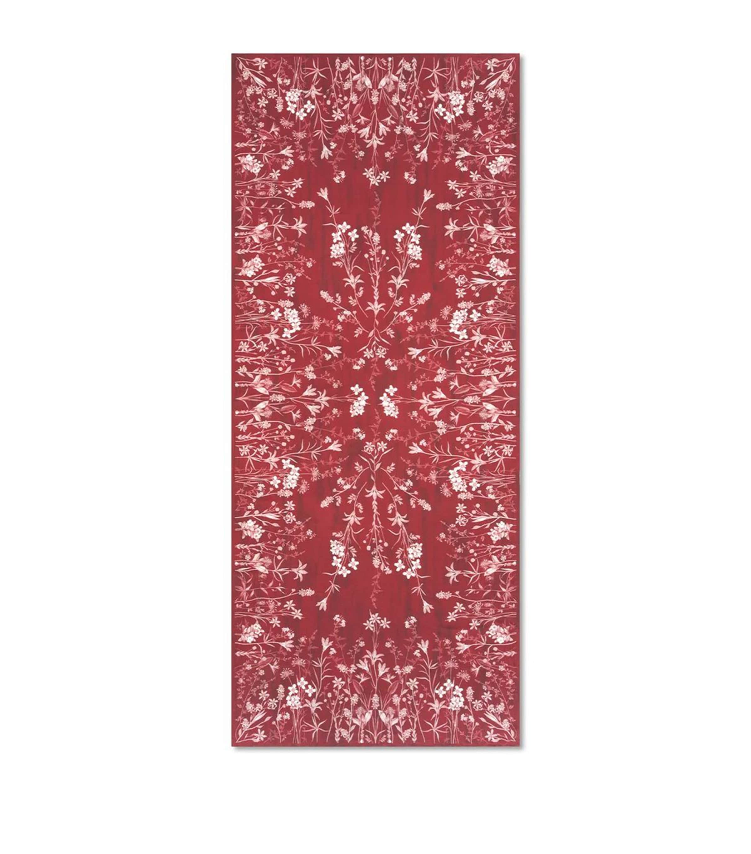 Summerill & Bishop x (Red) Linen African Flower Tablecloth (165cm x 380cm) Red