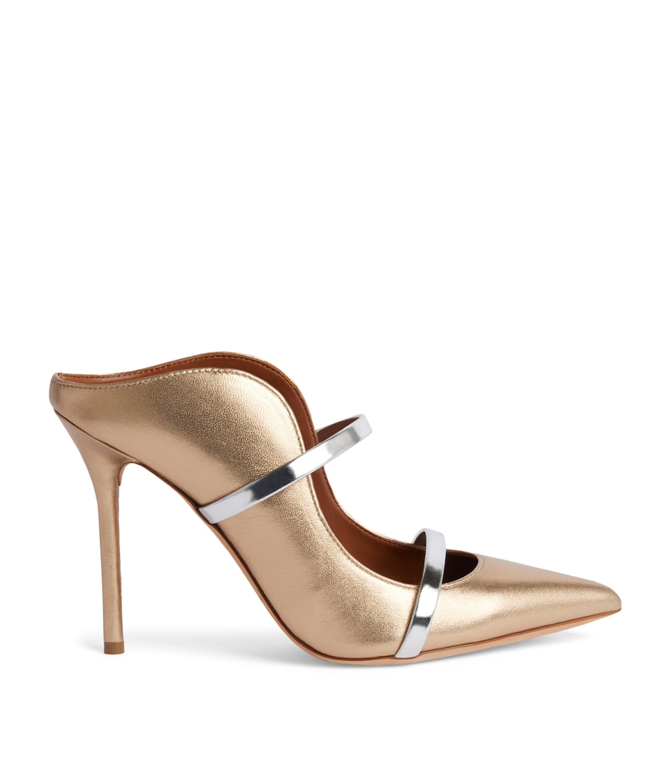 Malone Souliers Metallic Leather Maureen Mules 100 Gold