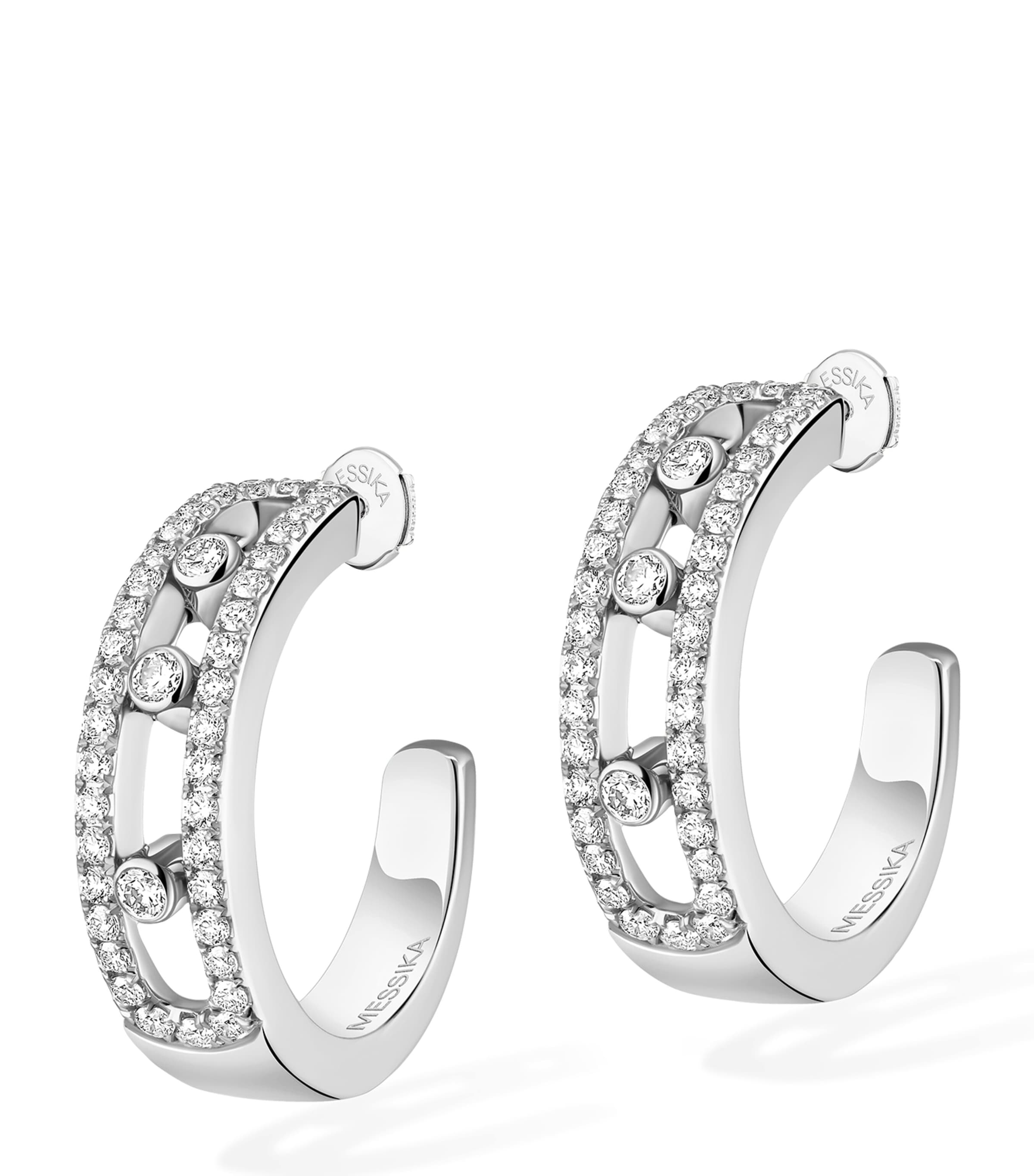 Messika Move Classique White Gold and Diamond Hoop Earrings (0.52ct) White Gold