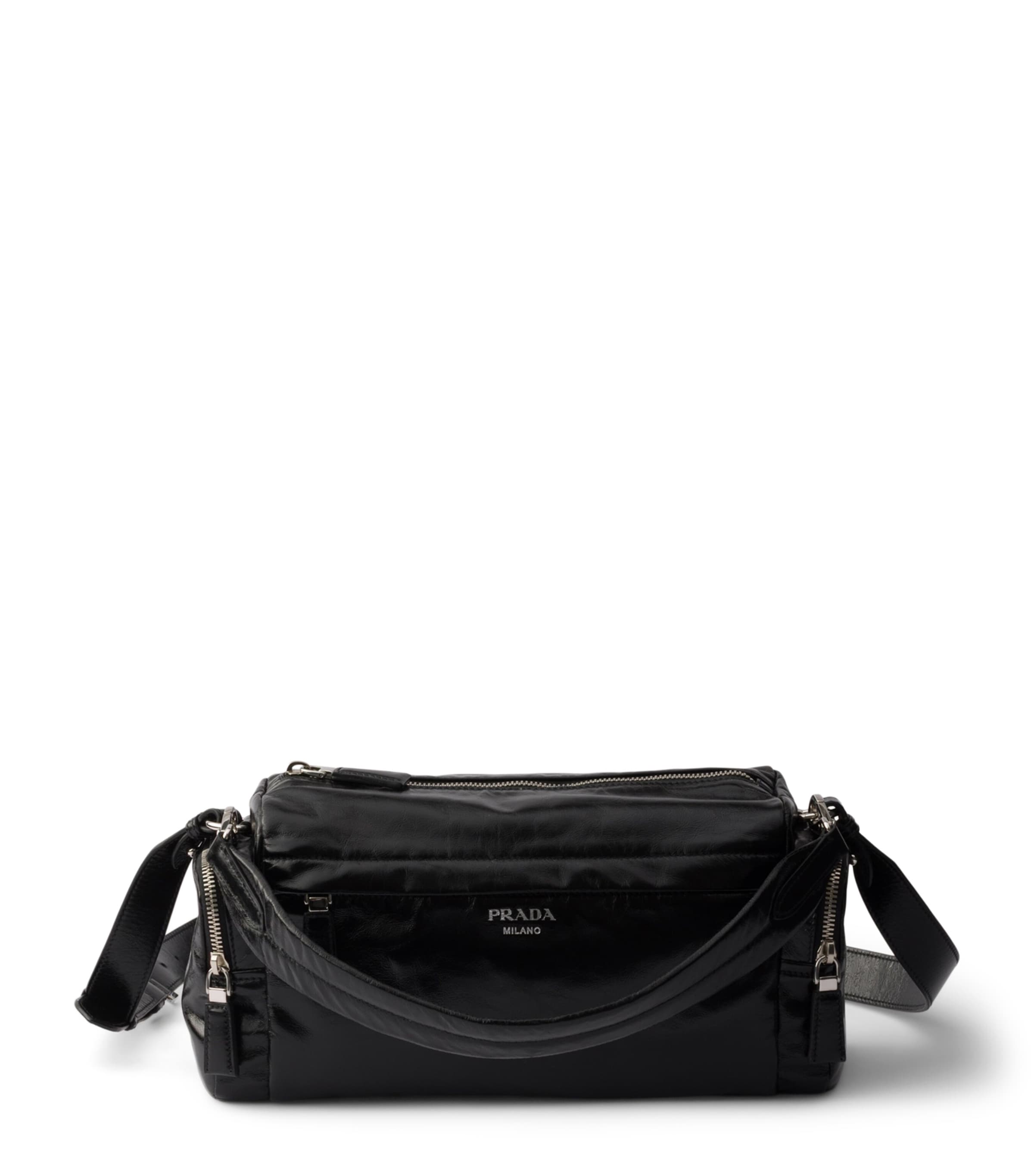 Prada Leather Rectangle Cross-Body Bag Black