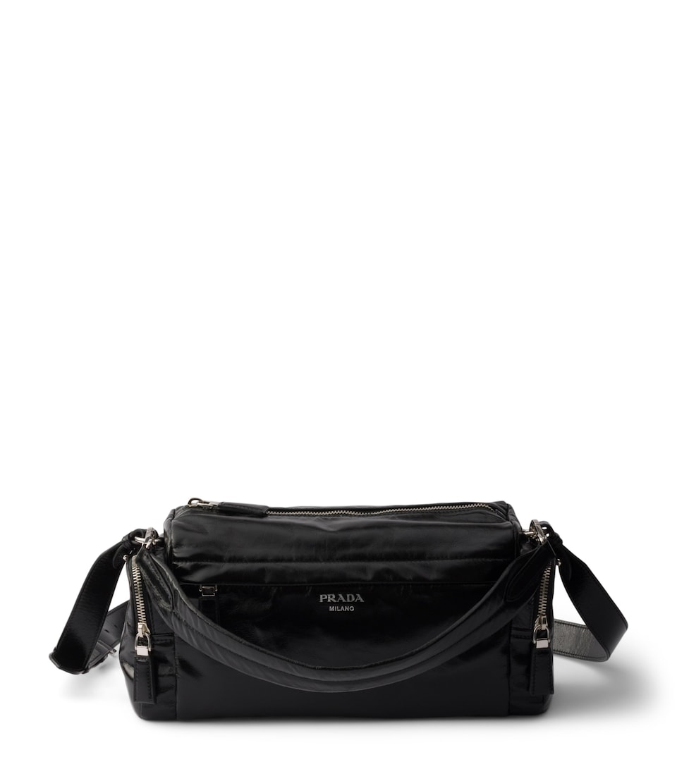Prada Leather Rectangle Cross-Body Bag Black
