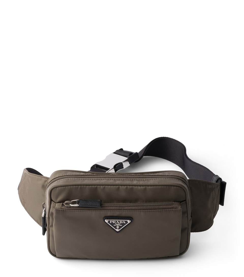 Prada Re-Nylon and Saffiano Leather Belt Bag Grey