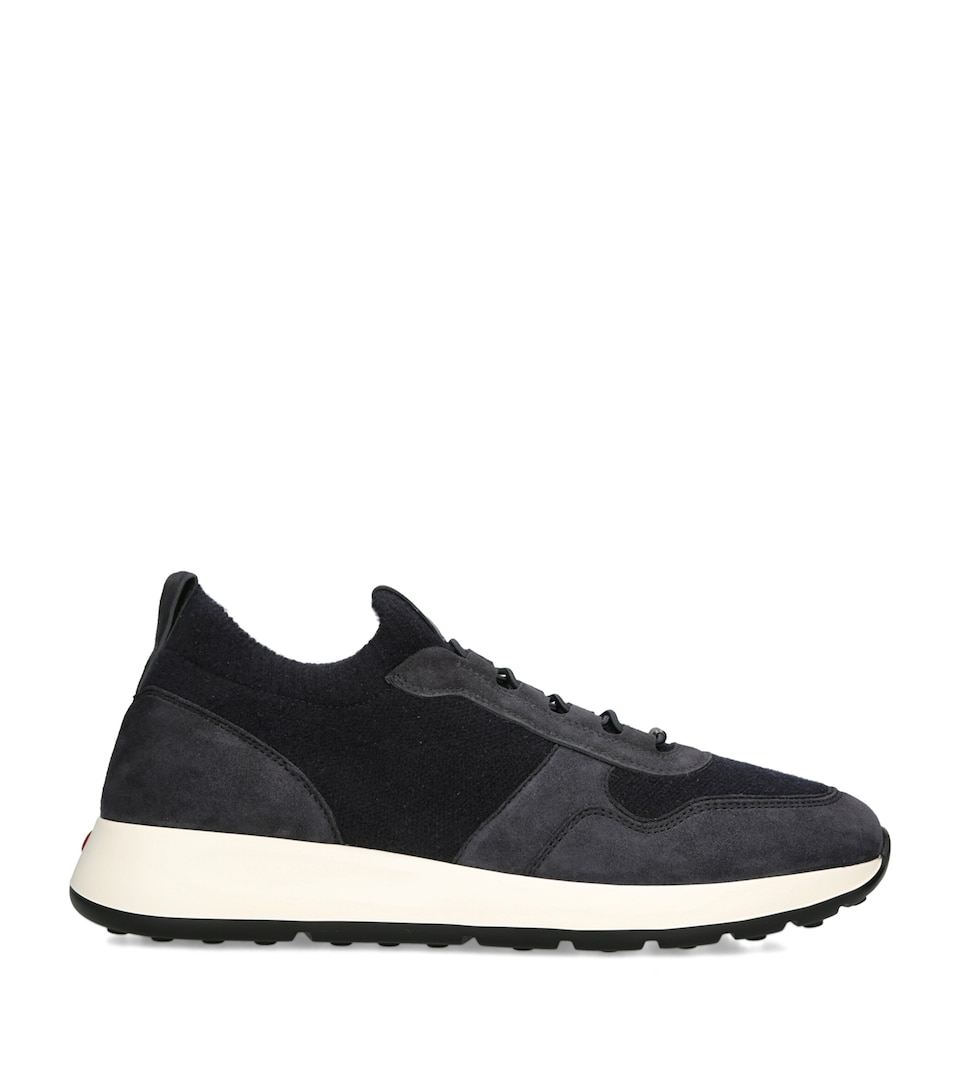 Tod's Suede-Knit Sportivo 79k Sneakers Black