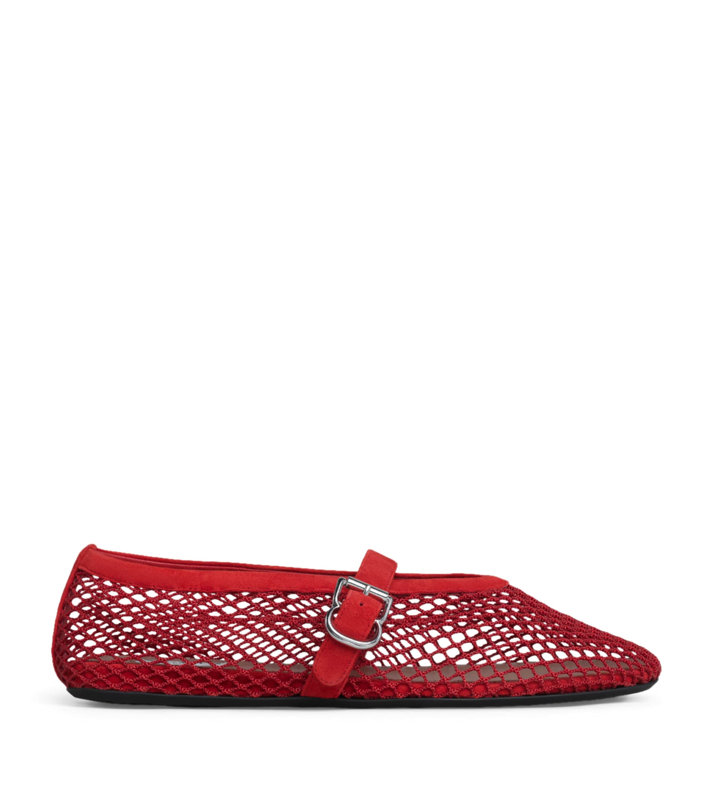 Alaïa Mesh Ballet Flats Orange Brule
