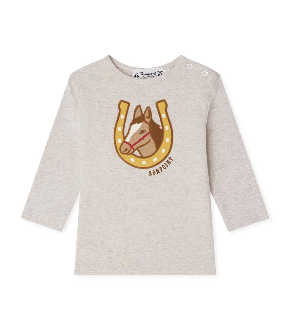 Cotton Horse Print Long-Sleeve T-Shirt (6-18 Months)