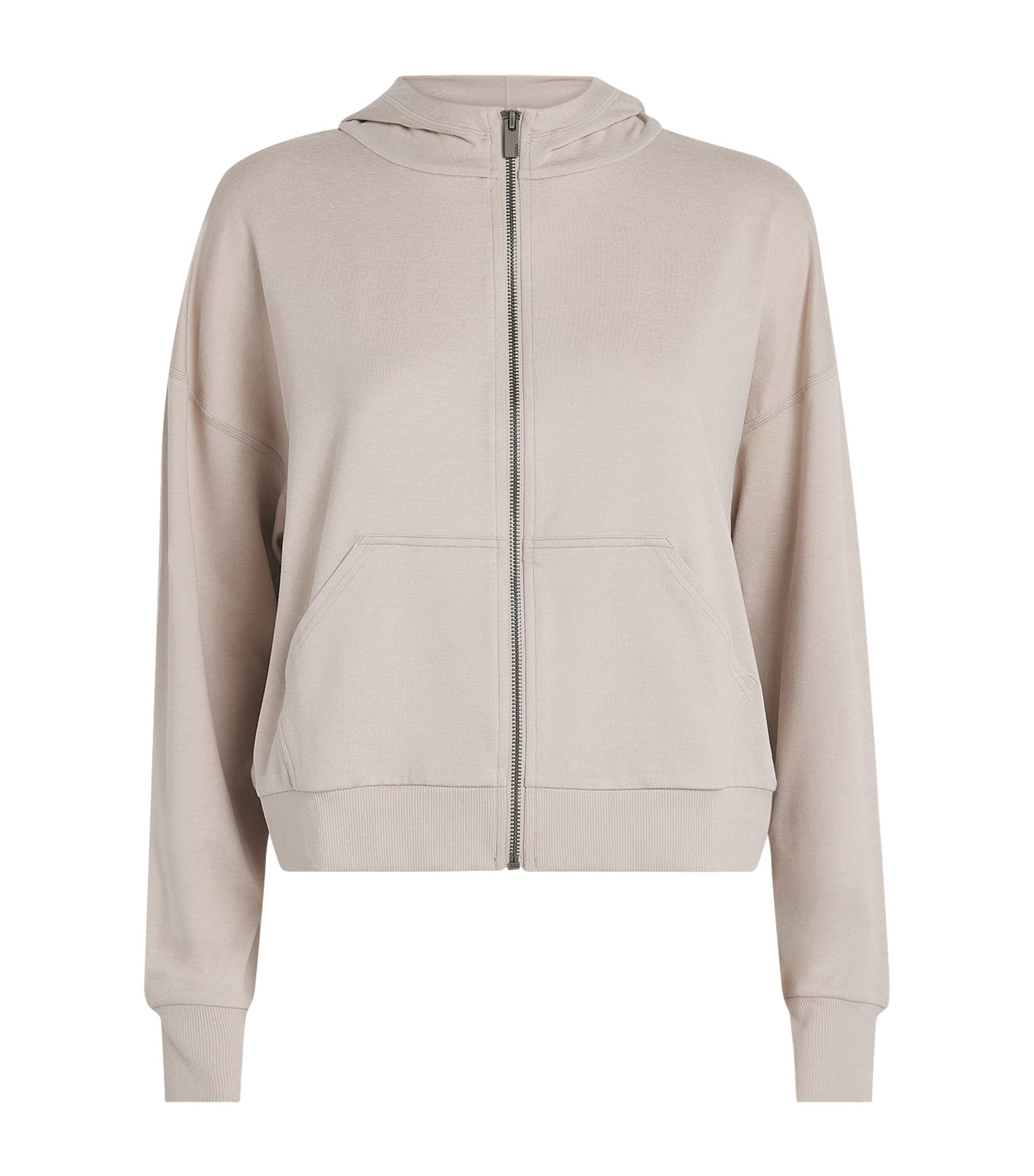 VUORI Womens Modern Halo Zip-Up Hoodie Ecru Heather