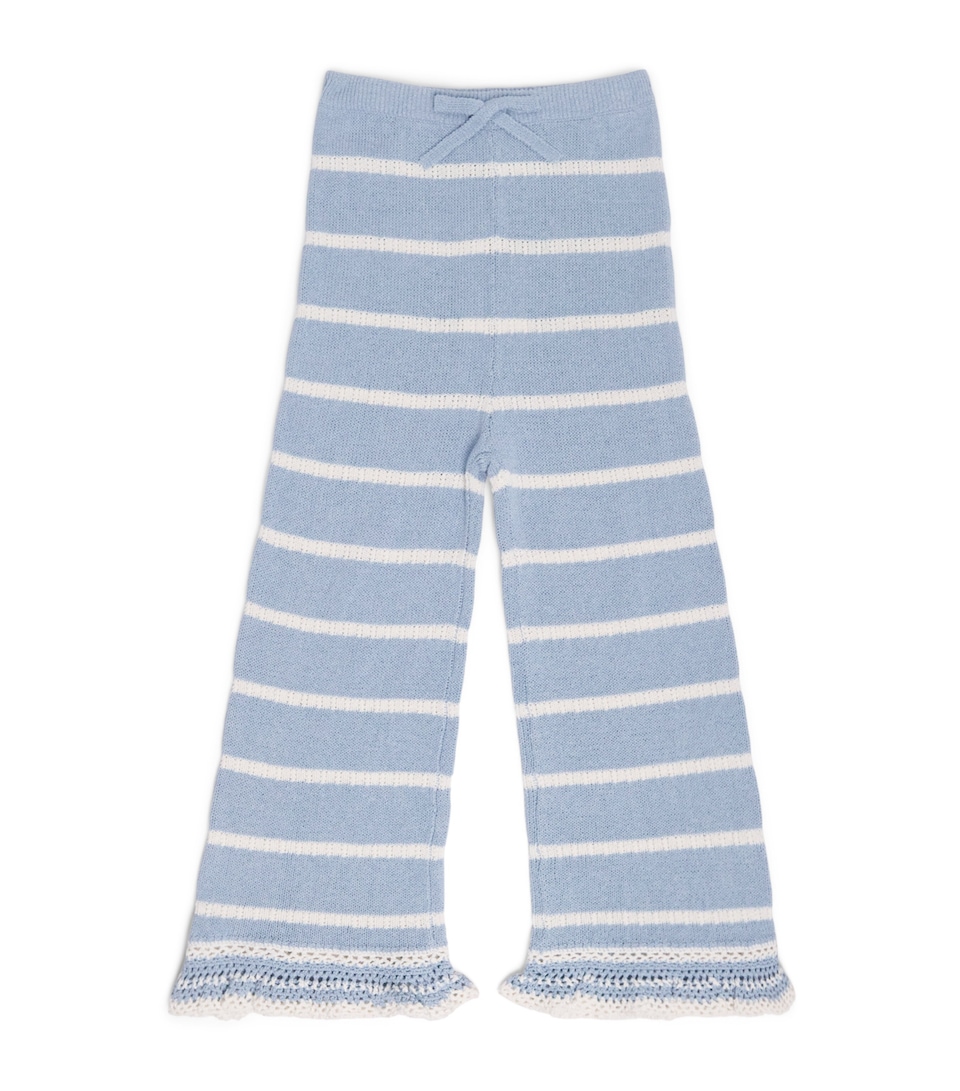 Zimmermann Kids Knitted Stripe Indra Trousers (2-12 Years) Blue/ecru