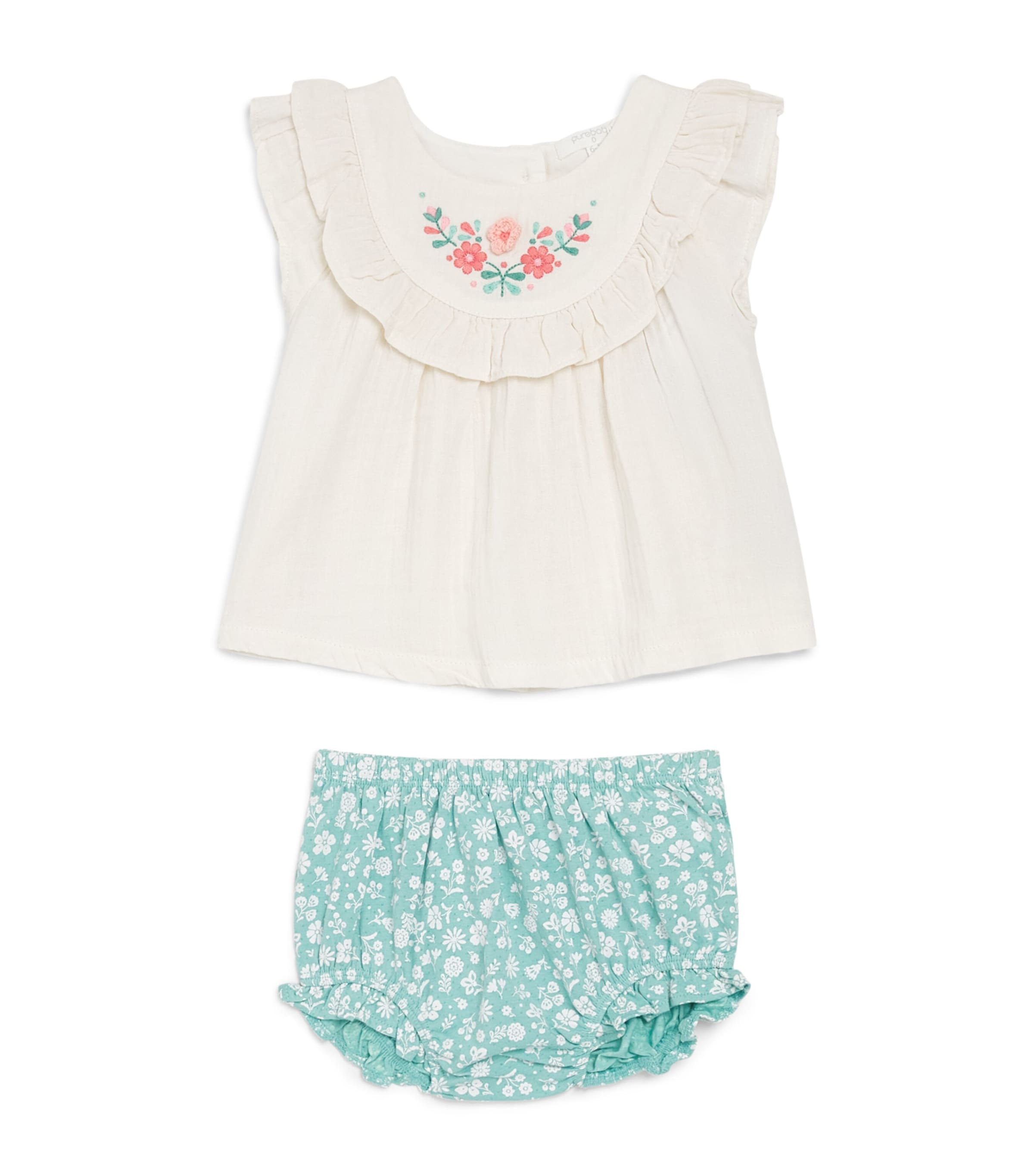 Purebaby Organic Cotton Top and Bloomers Set (0-12 Months) Silpt