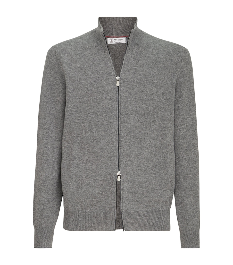 Brunello Cucinelli Mens Cashmere Two-Way Zip Cardigan