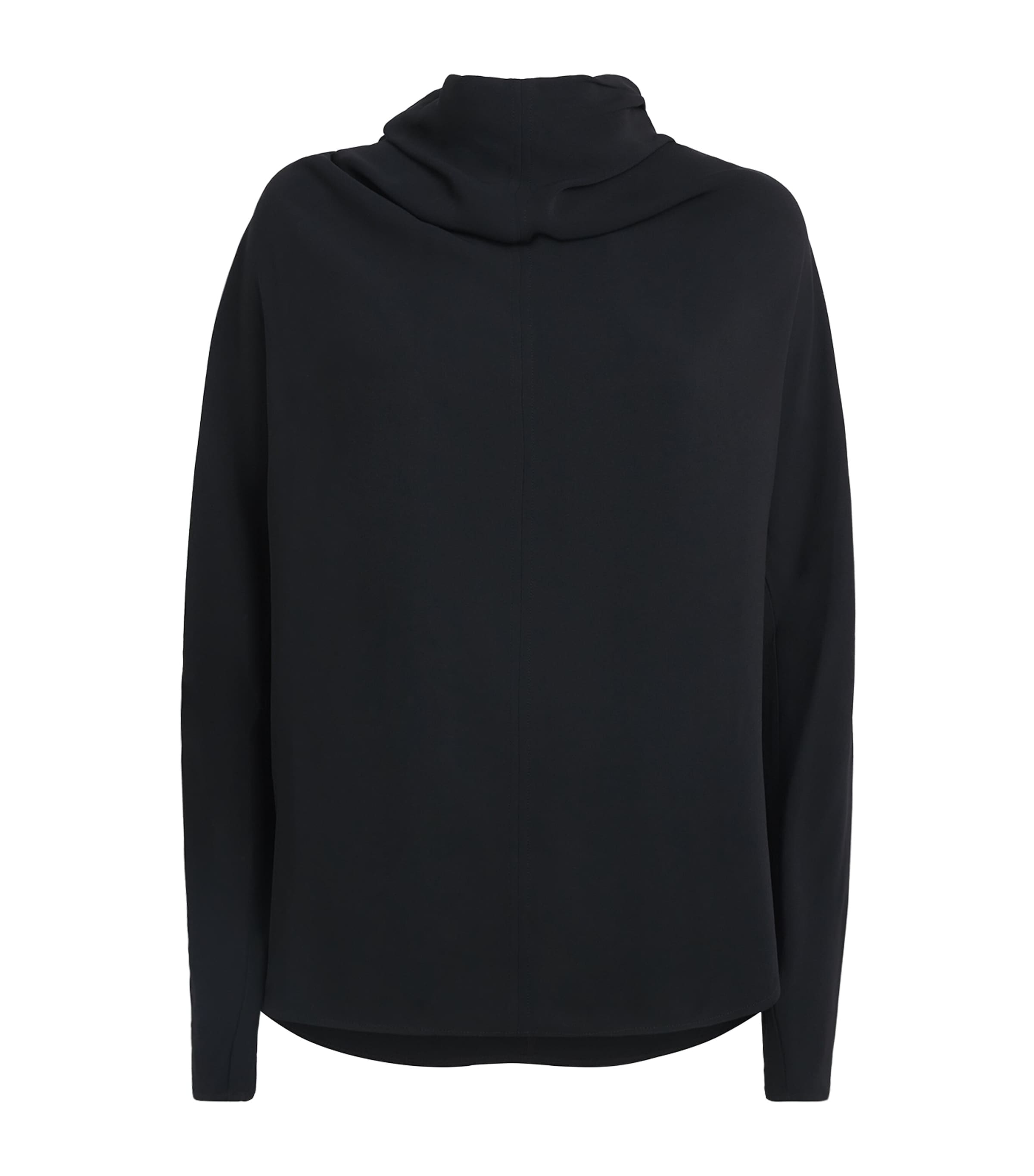 Toteme Womens Crepe Cady High Cowl-Neck Blouse Black