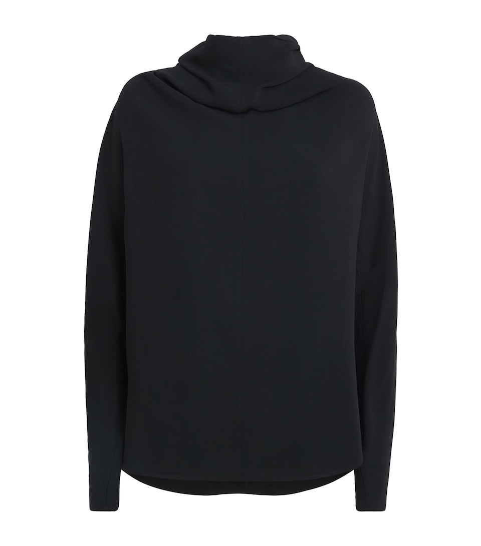 Toteme Womens Crepe Cady High Cowl-Neck Blouse Black